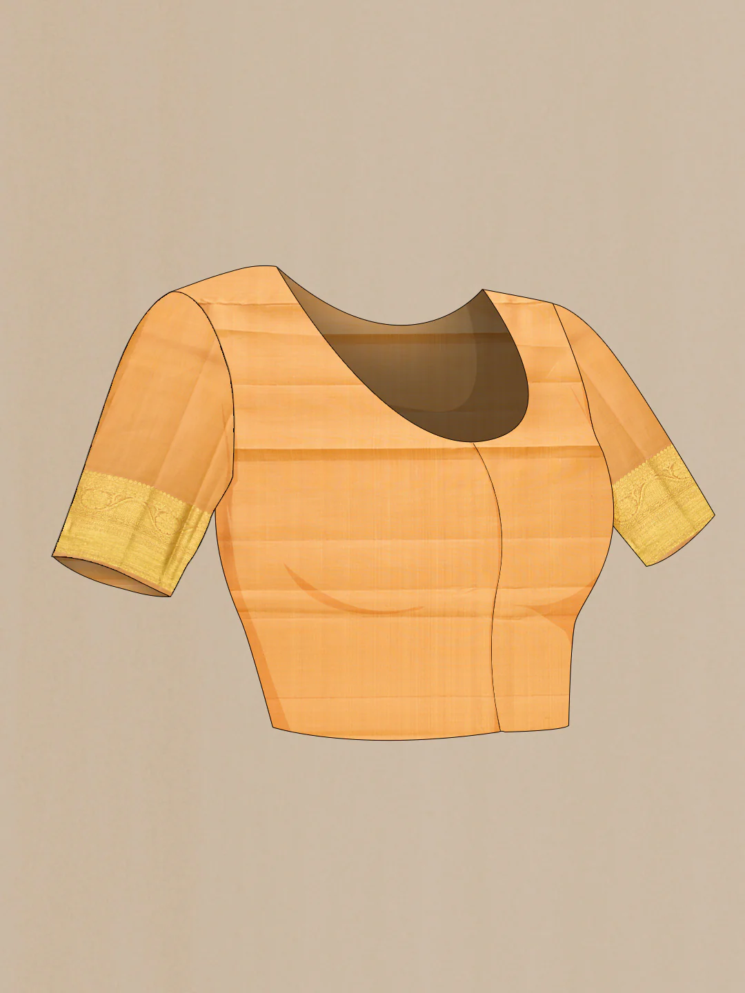 Sandal Kanjivaram Silk Saree - Image 5