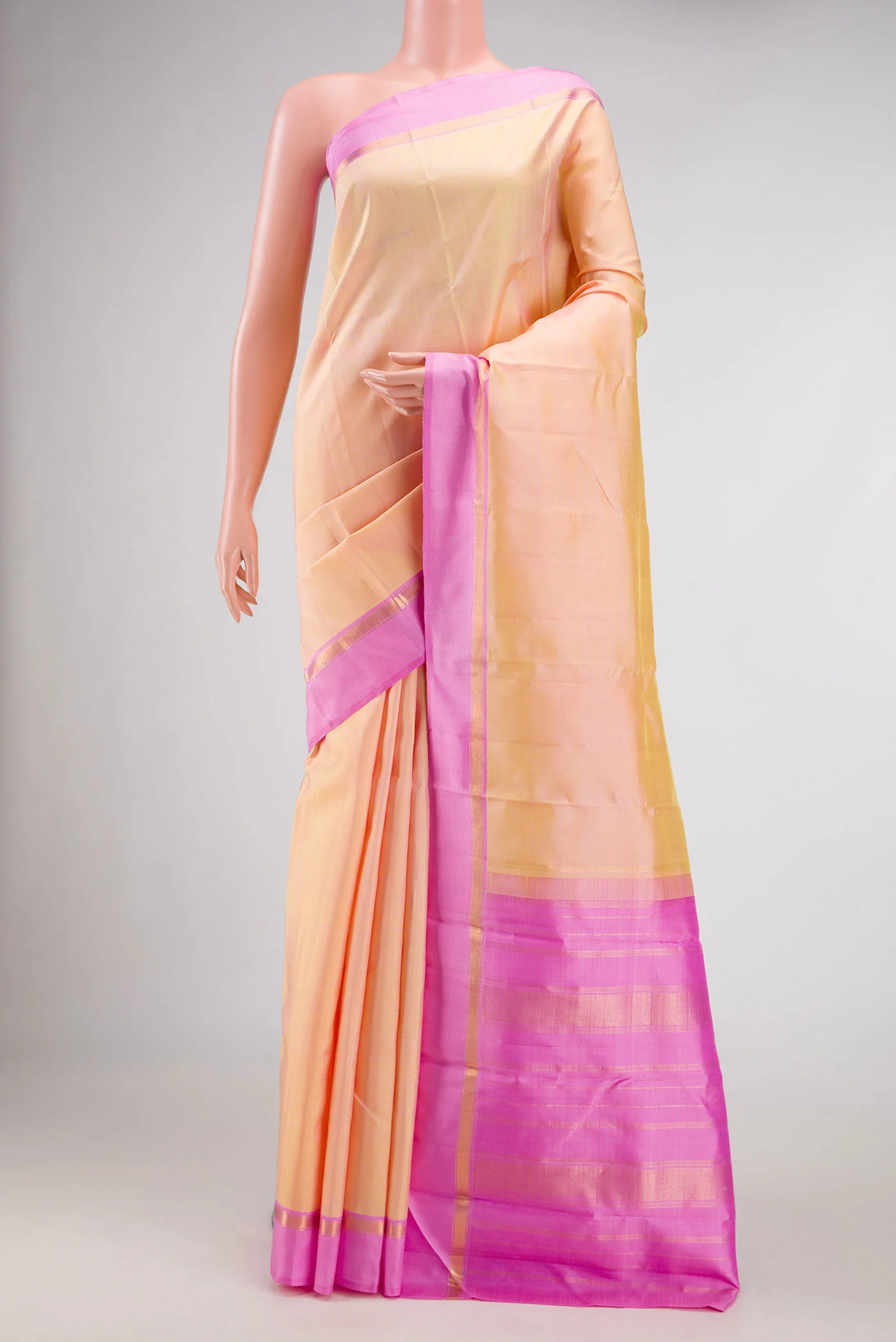 Peach Kanjivaram Silk Saree