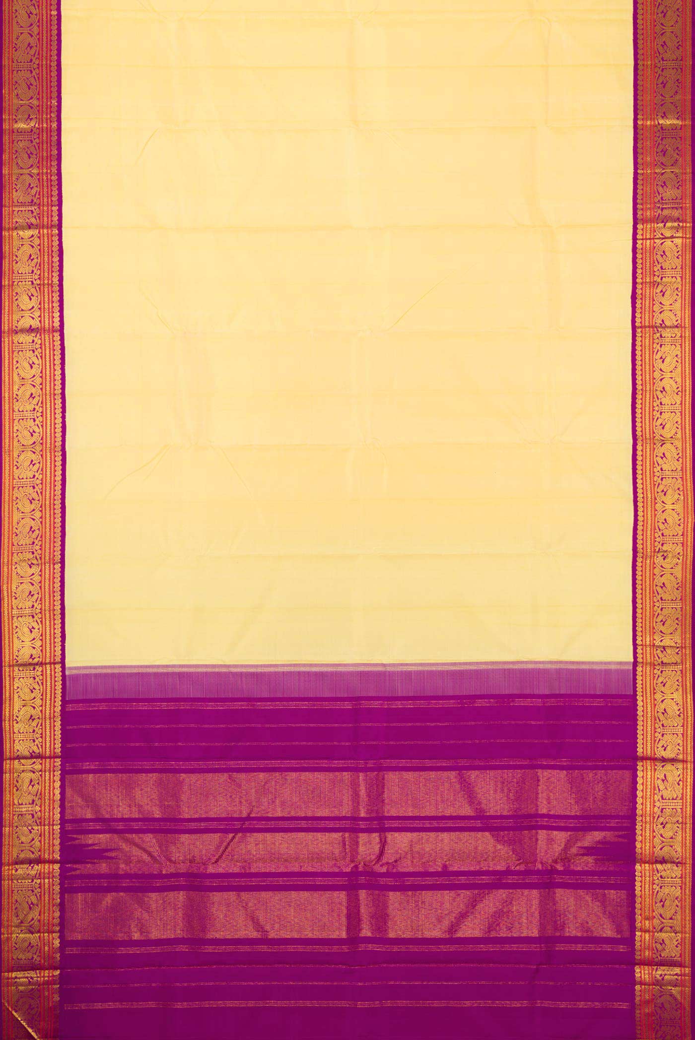 Pure Silk Pure Zari Sandal Kanjivaram Saree - Image 6