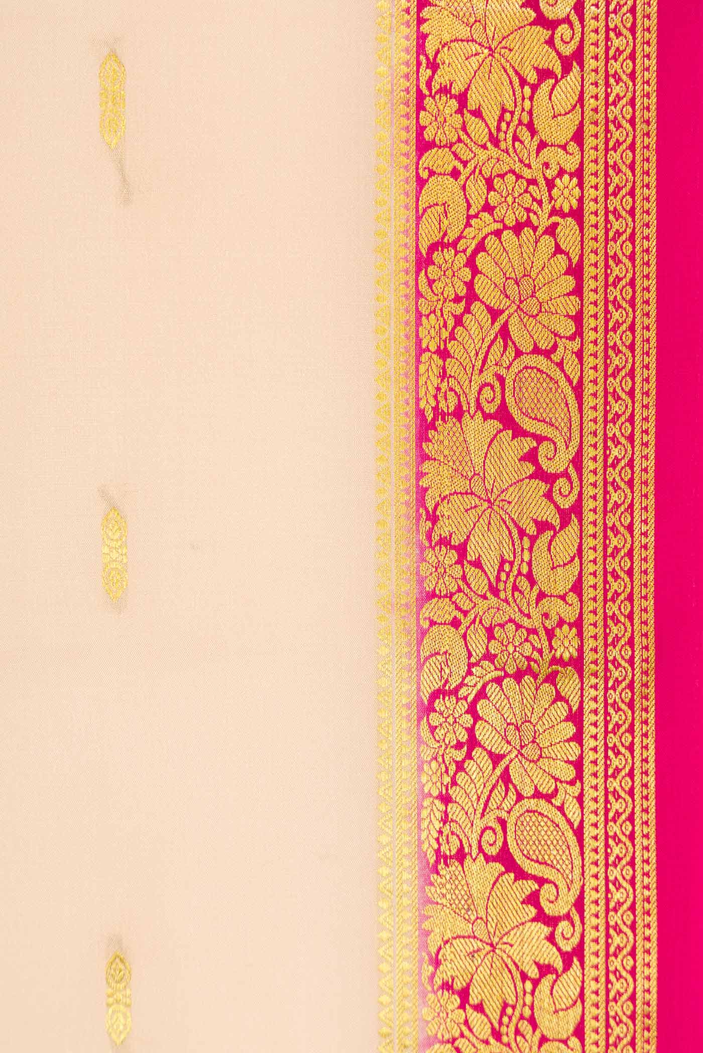 Sandal Dual Tone Mysore Crepe Saree - Image 3