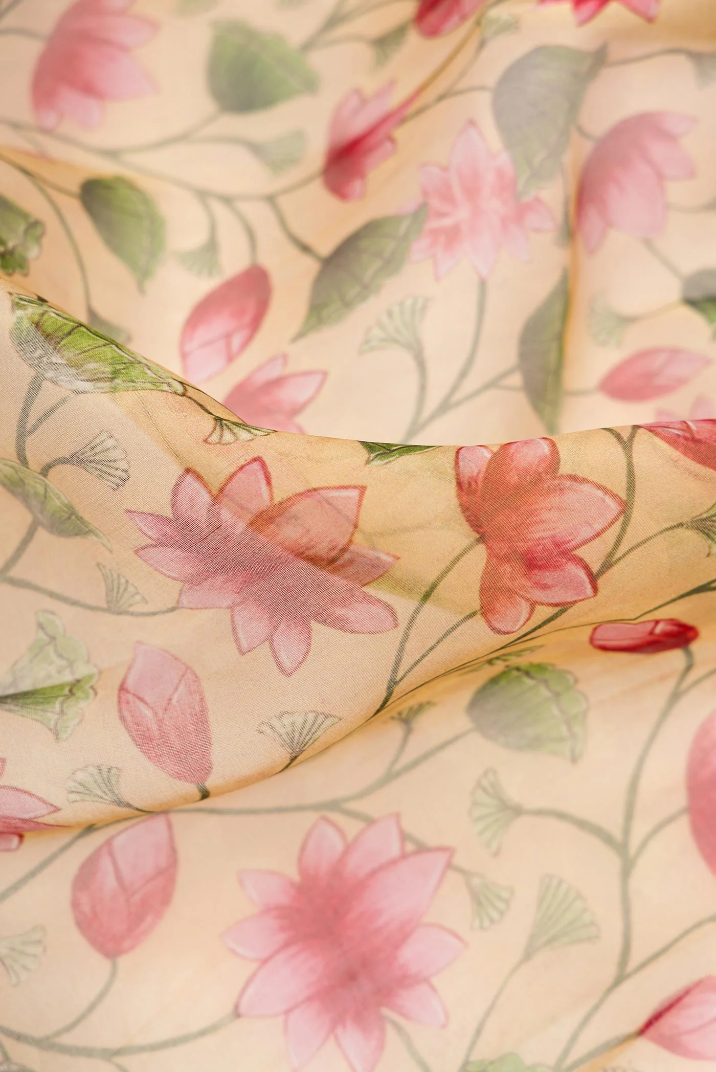 Sandal Organza Silk Saree - Image 2