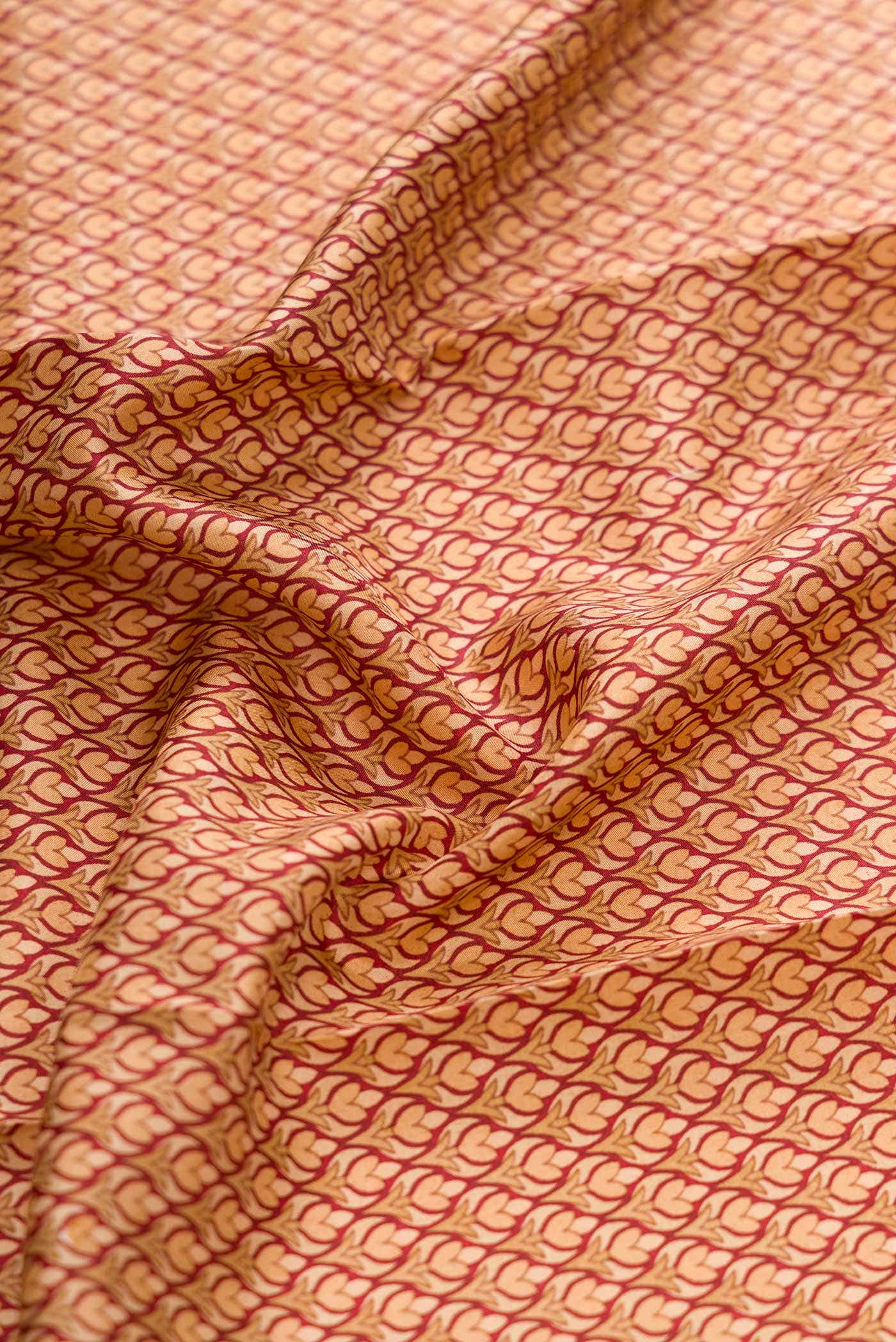 Sandal Dual Tone Printed Silk Saree - Image 2