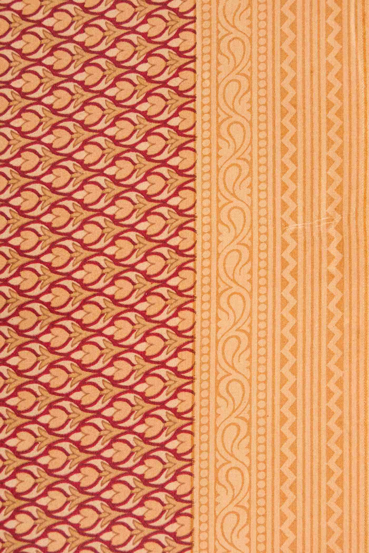 Sandal Dual Tone Printed Silk Saree - Image 3