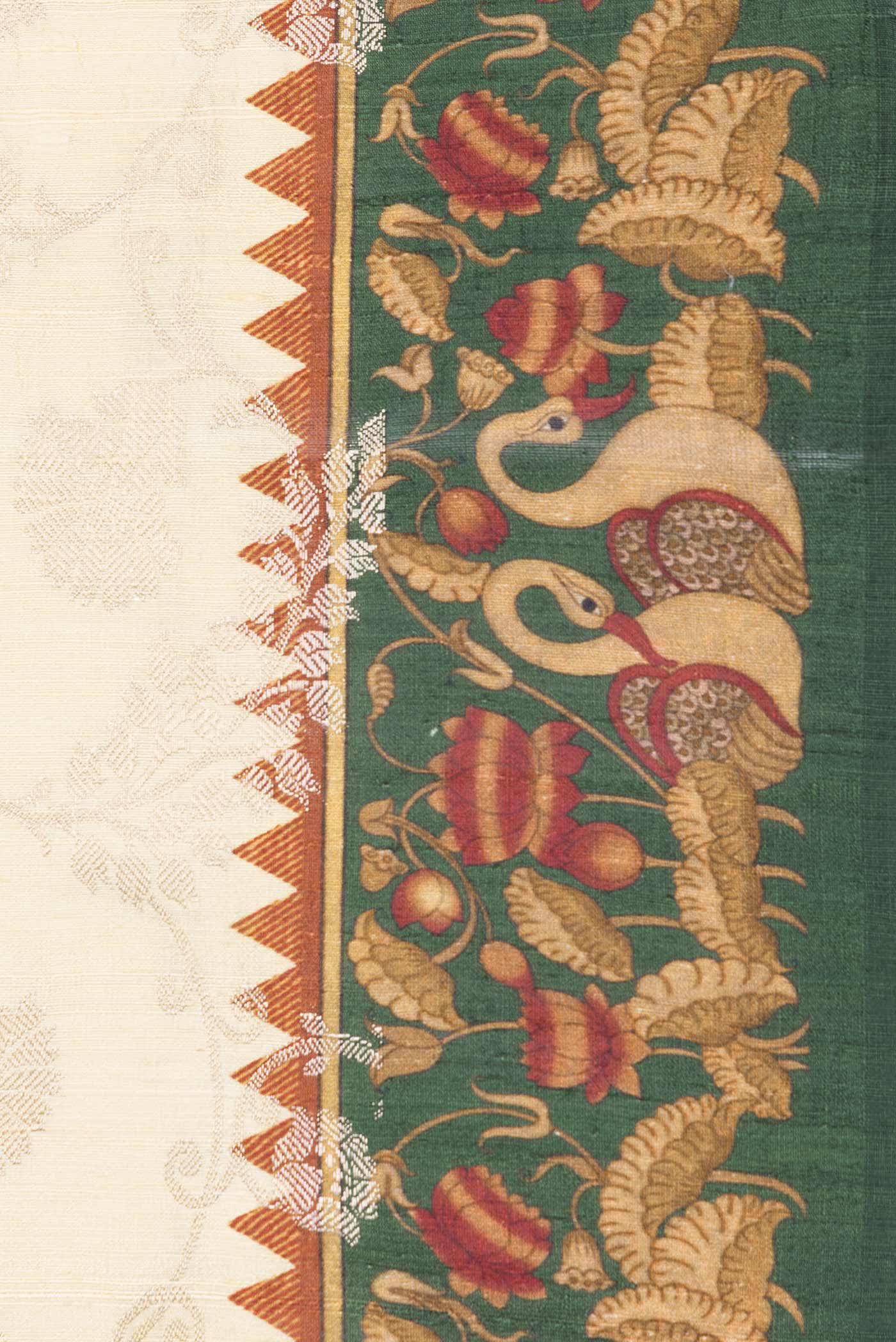 Sandal Dual Tone Raw Silk Saree - Image 5
