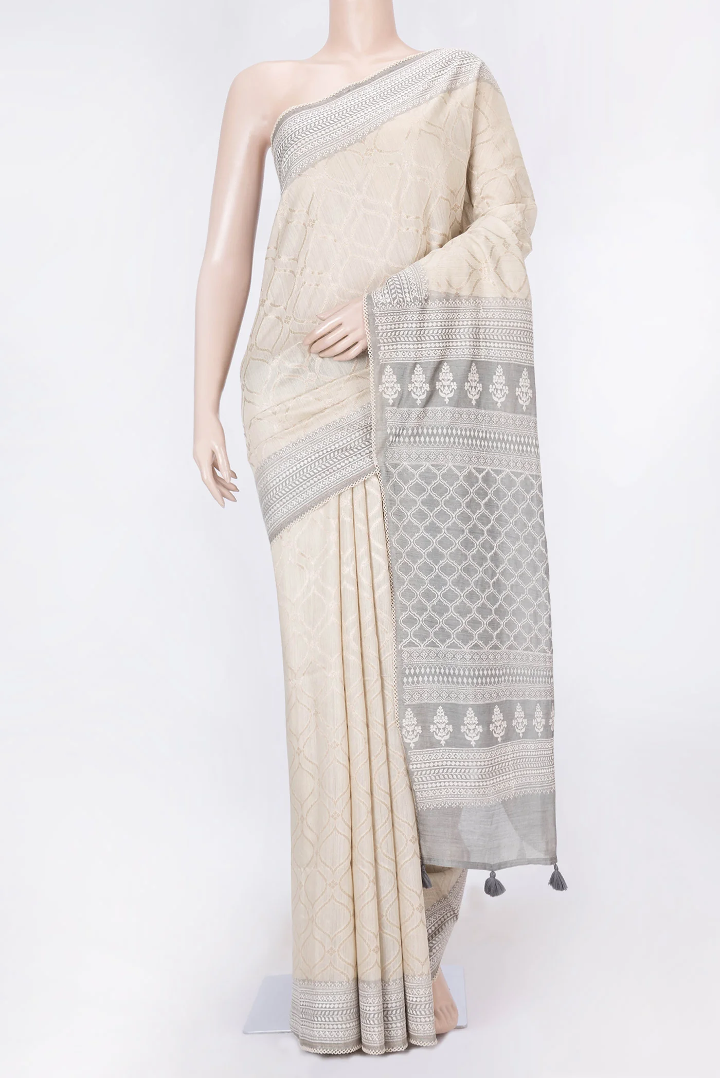 Sandal Dual Tone Tussar Silk Saree