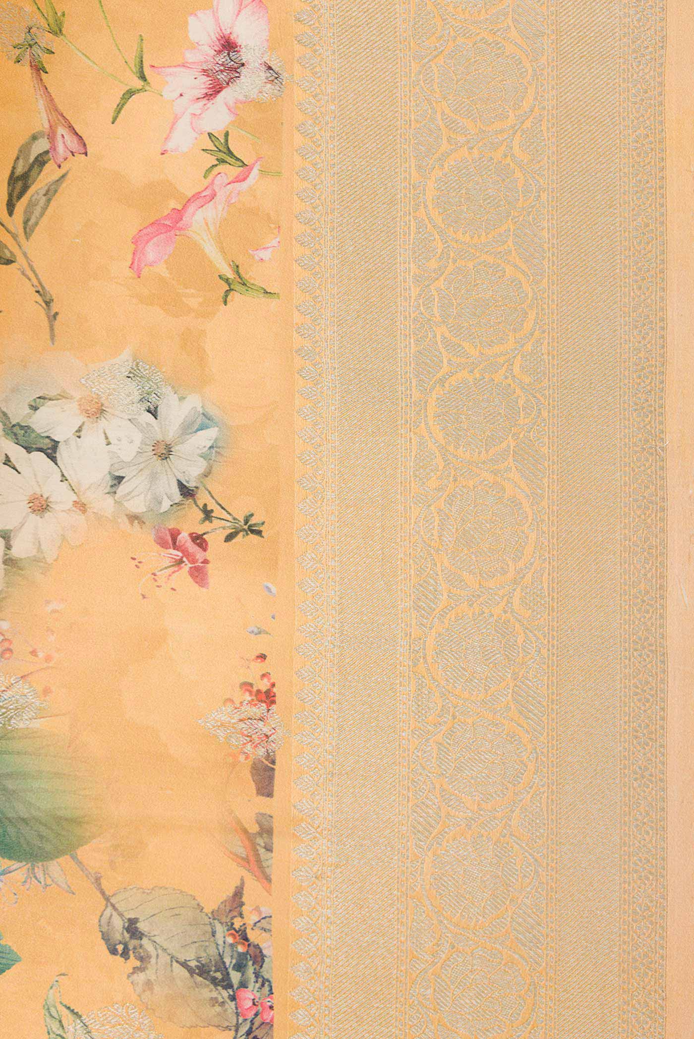 Sandal Dual Tone Tussar Silk Saree - Image 3