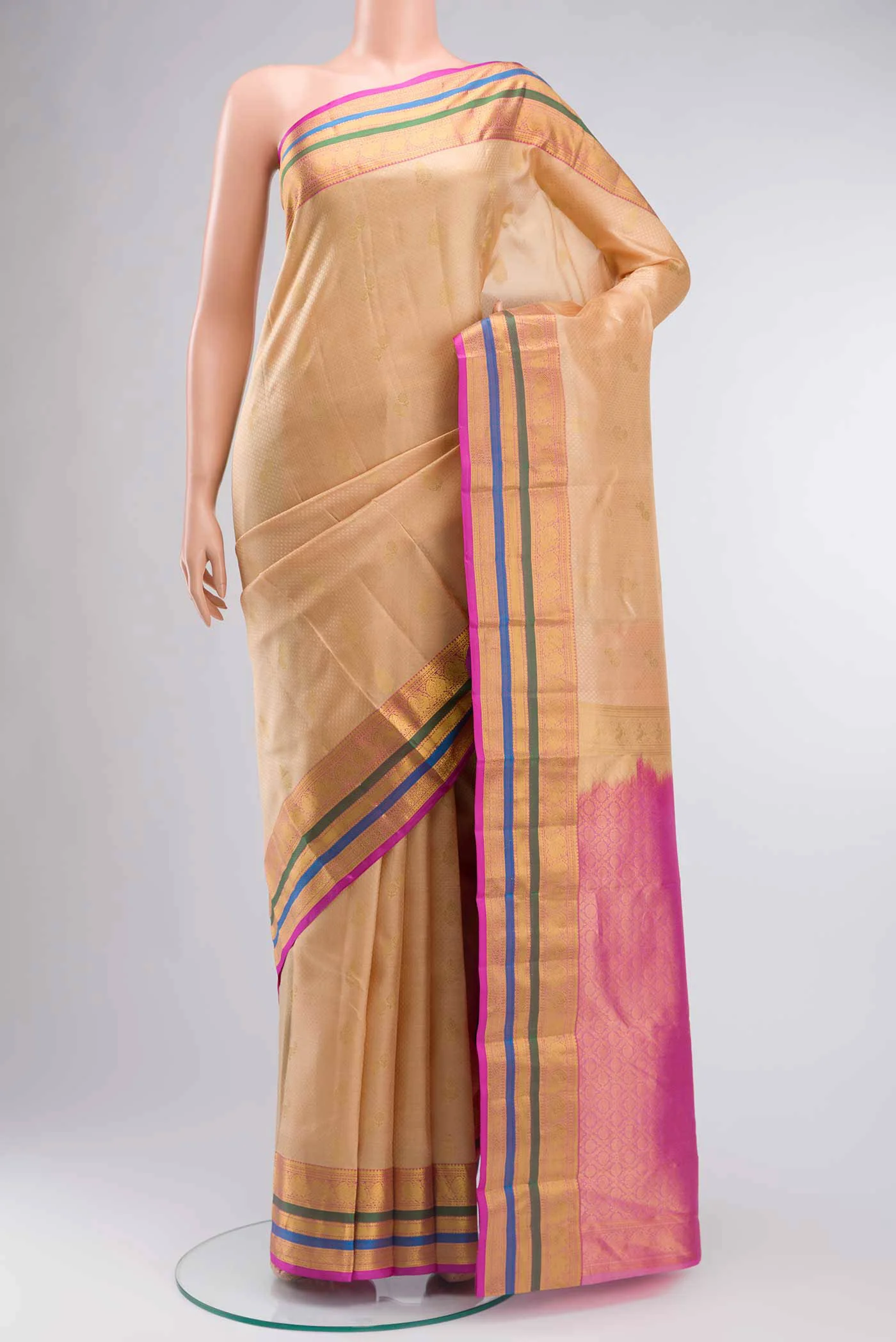 Sandal Kanchipuram Silk Saree