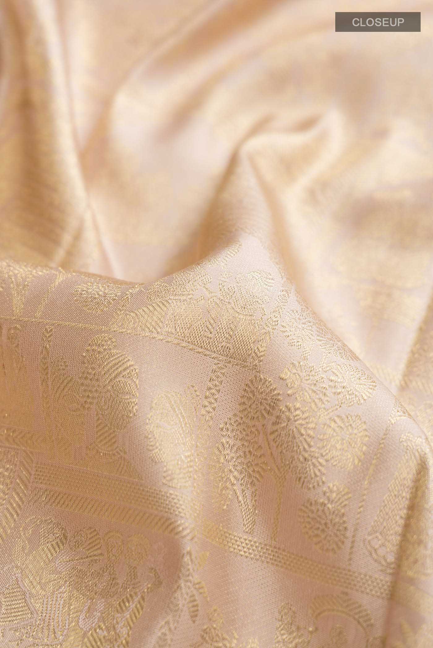 Sandal Kanjivaram Silk Saree - Image 2