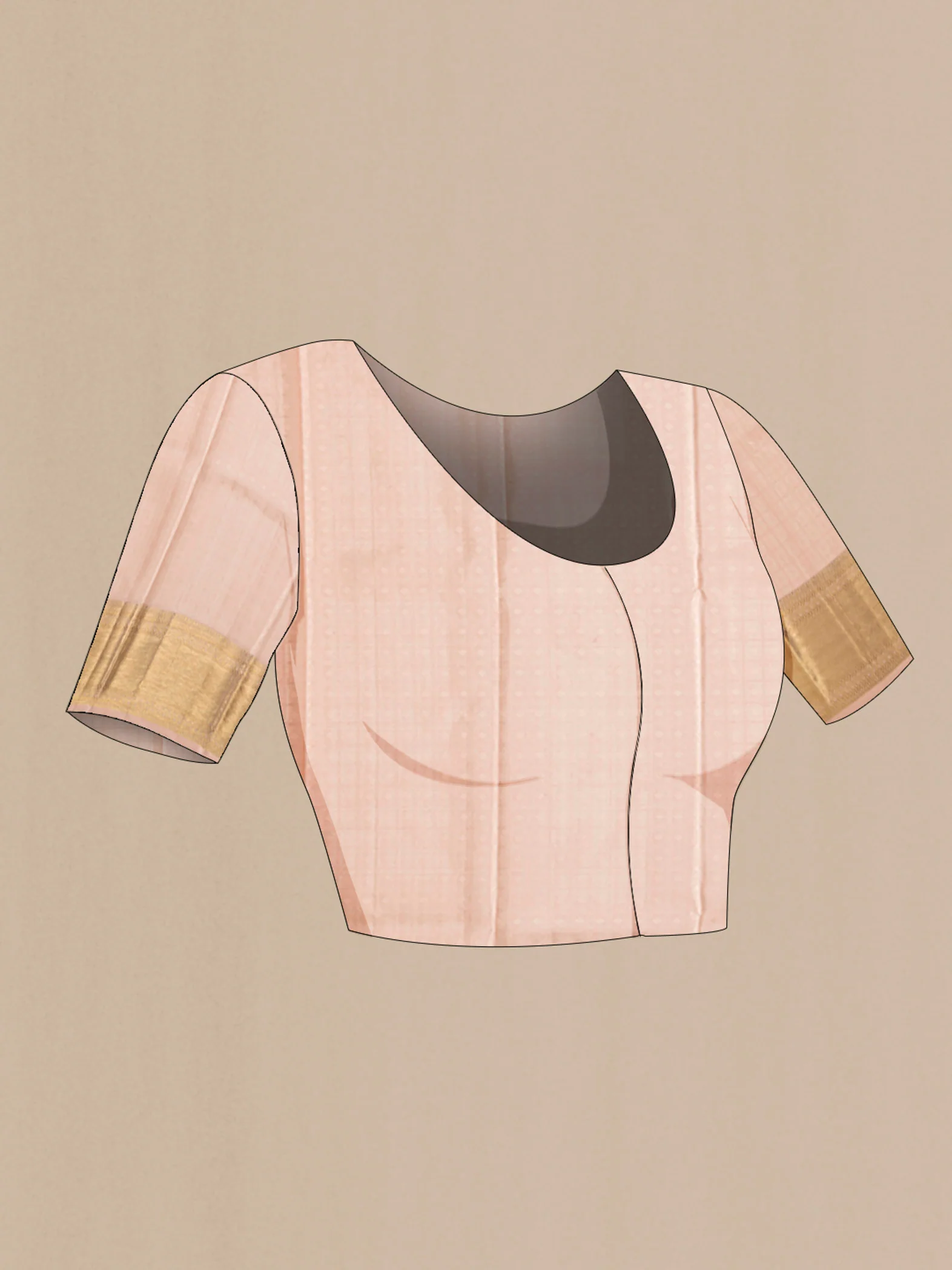 Sandal Kanjivaram Silk Saree - Image 5