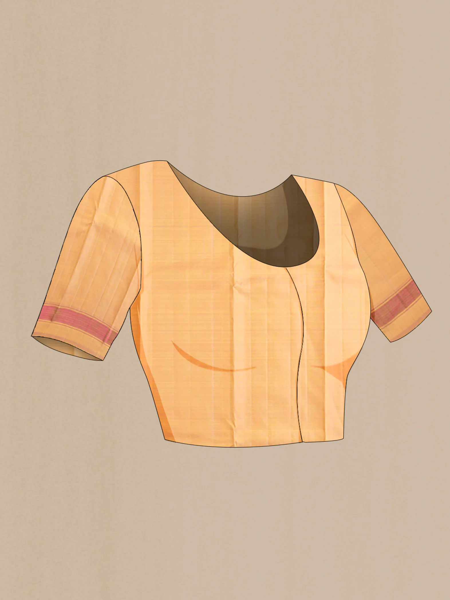 Sandal Kanjivaram Silk Saree - Image 5