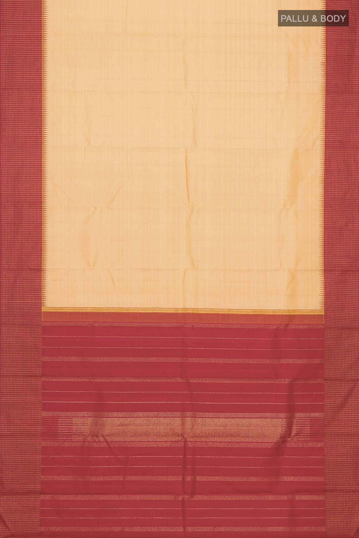Sandal Kanchipuram Silk Saree - Image 6