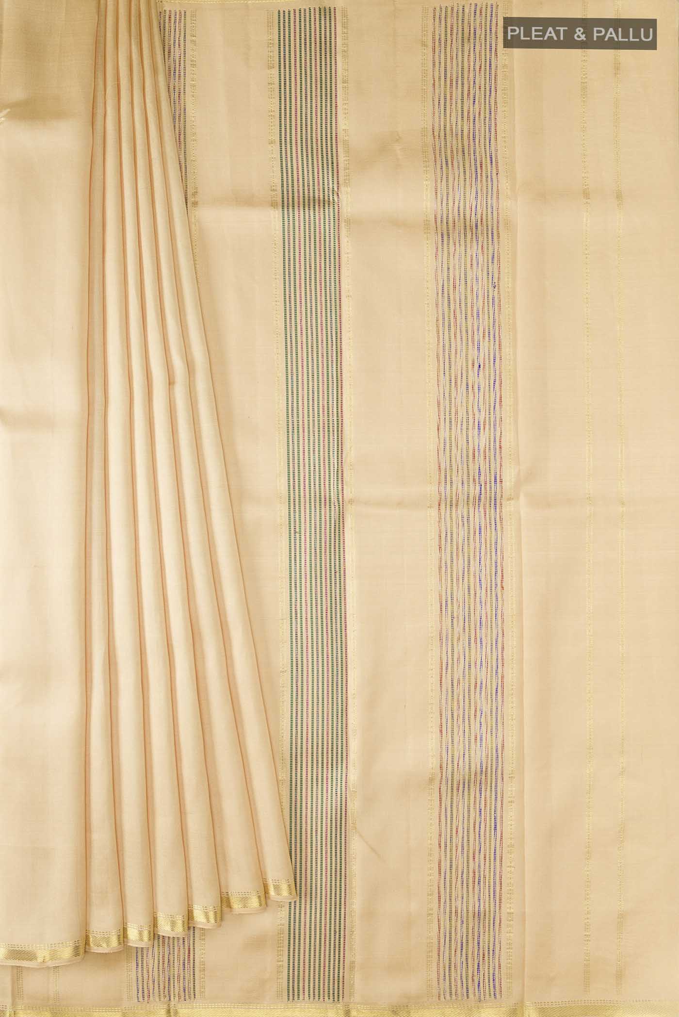 Sandal Kanjivaram Silk Saree - Image 4