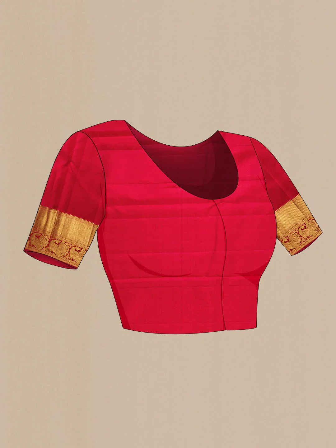 Sandal Kanchipuram Silk Saree - Image 7
