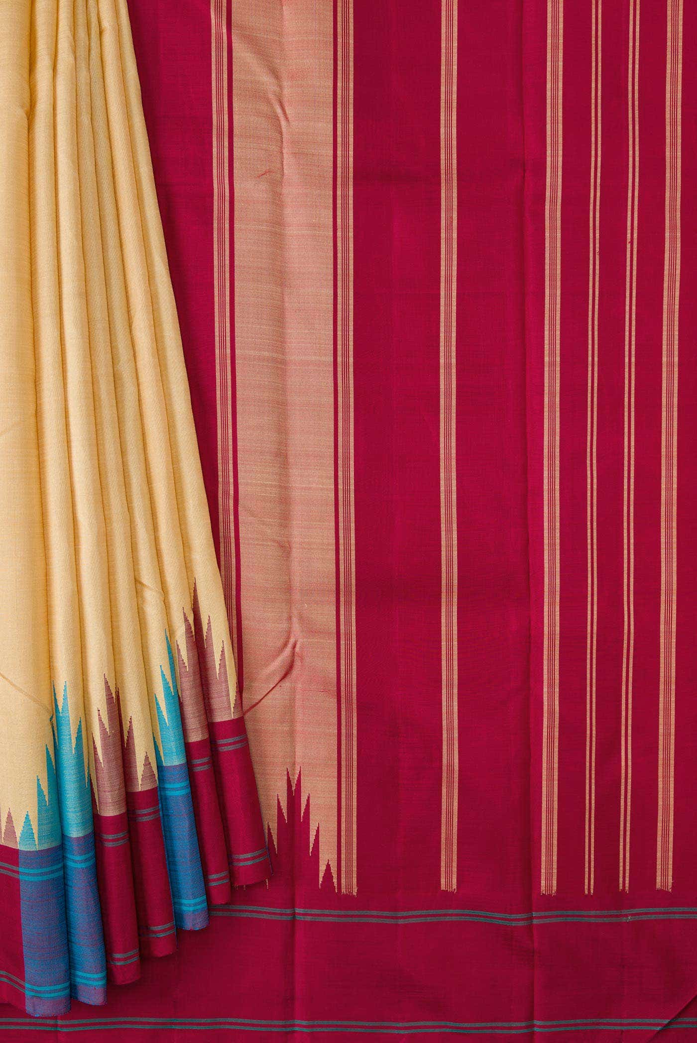 Sandal Kanchipuram Silk Saree - Image 2