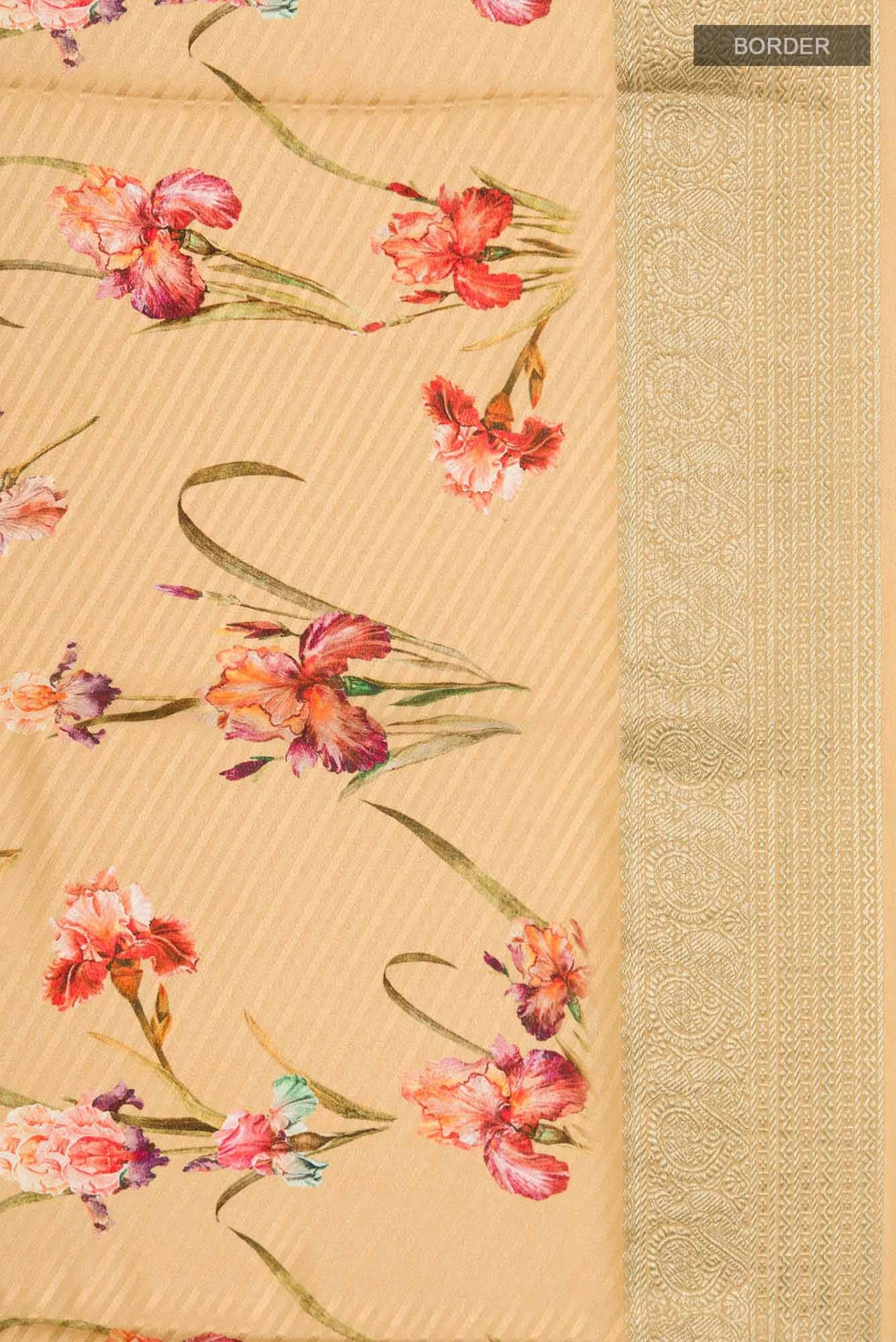 Sandal Mysore Crepe Saree - Image 5