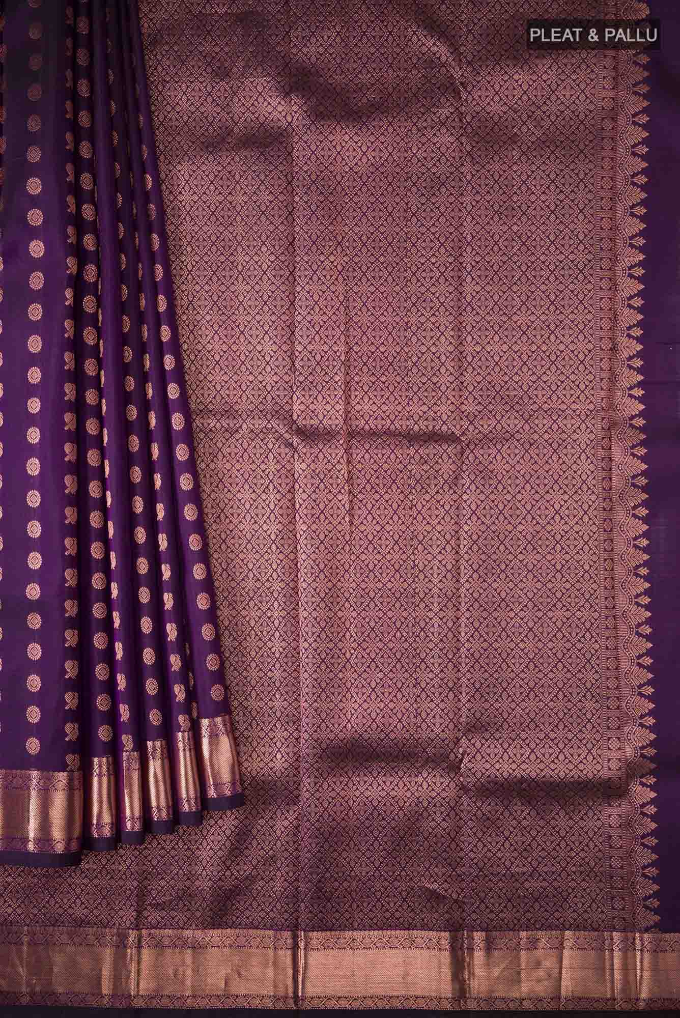 Sandal Mysore Crepe Silk Saree - Image 4