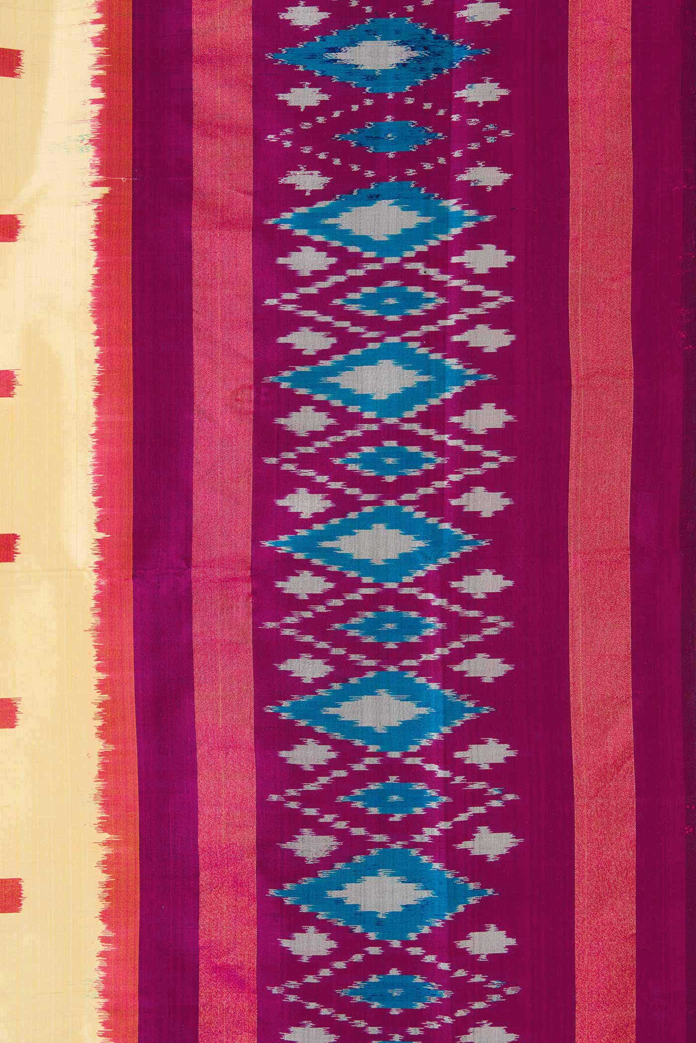 Sandal Pochampally Silk Saree - Image 3