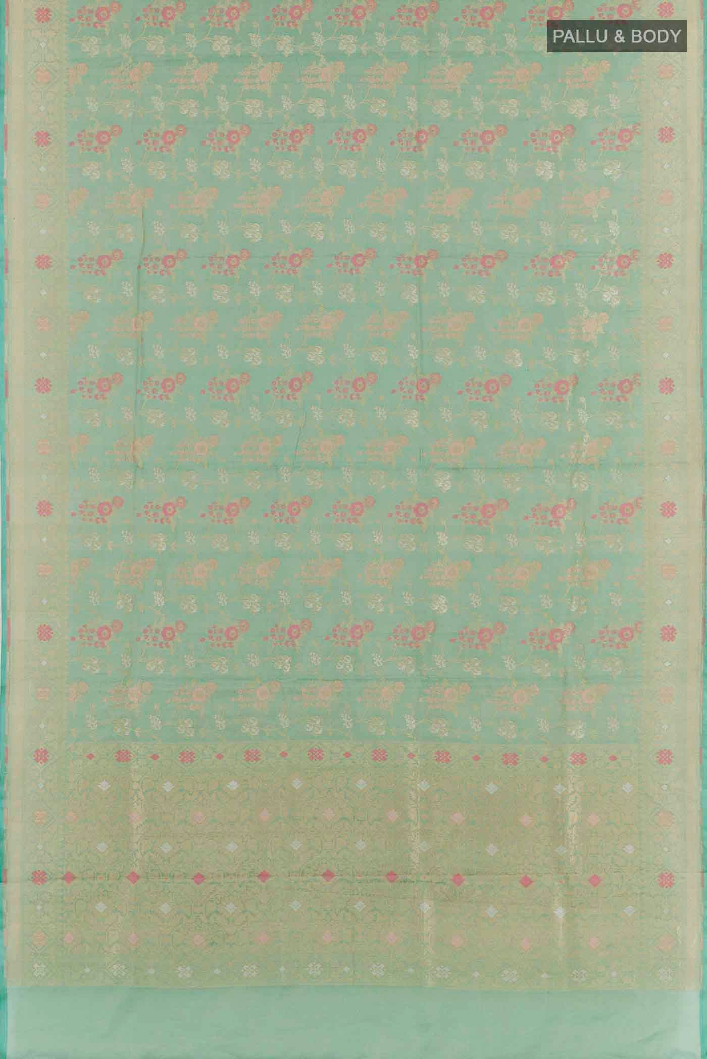 Sea Green Banarasi Silk Saree - Image 3