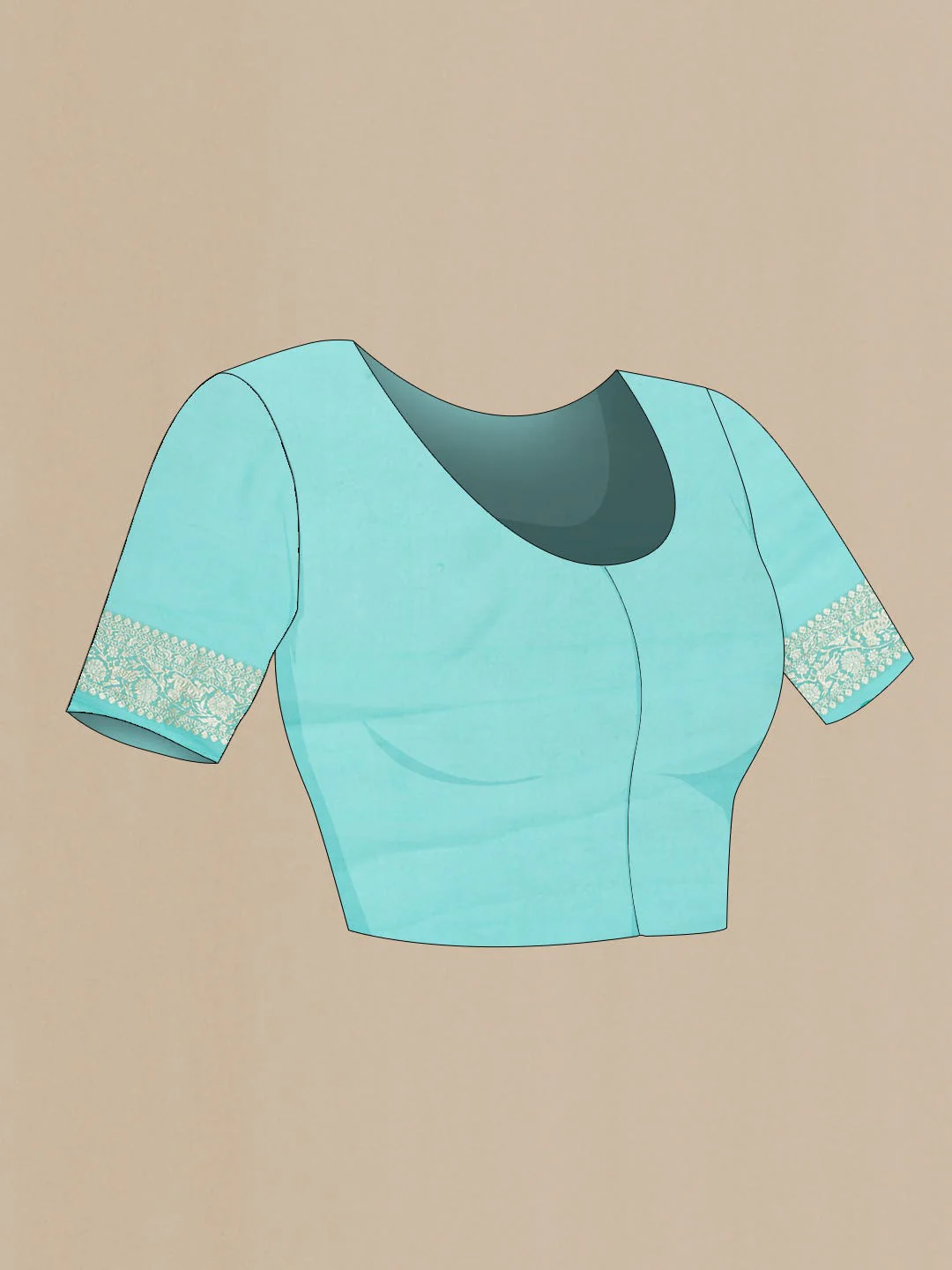 Sea Green Dual Tone Banarasi Georgette Saree - Image 6