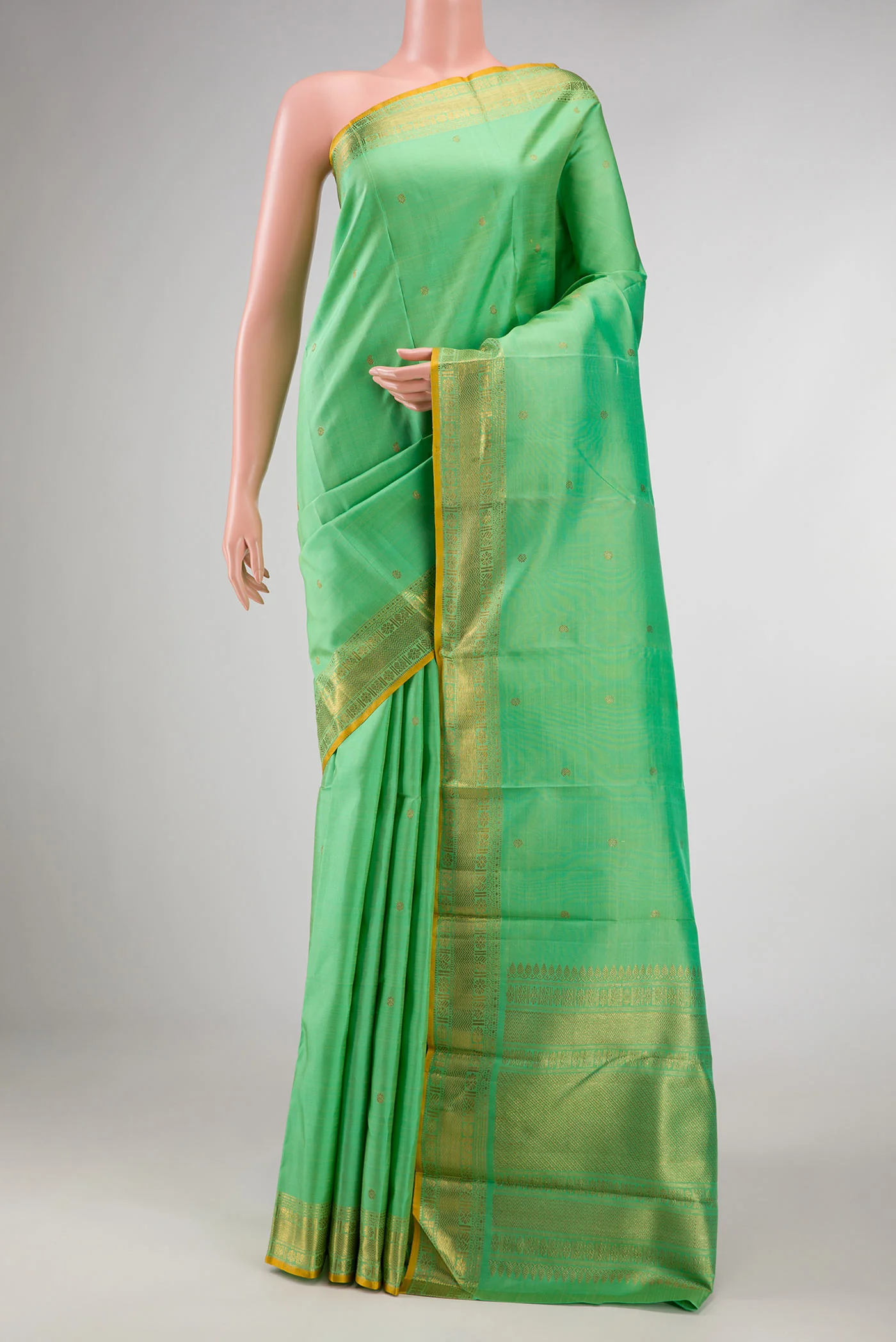 Sea Green Dual Tone Kanjivaram Silk Saree