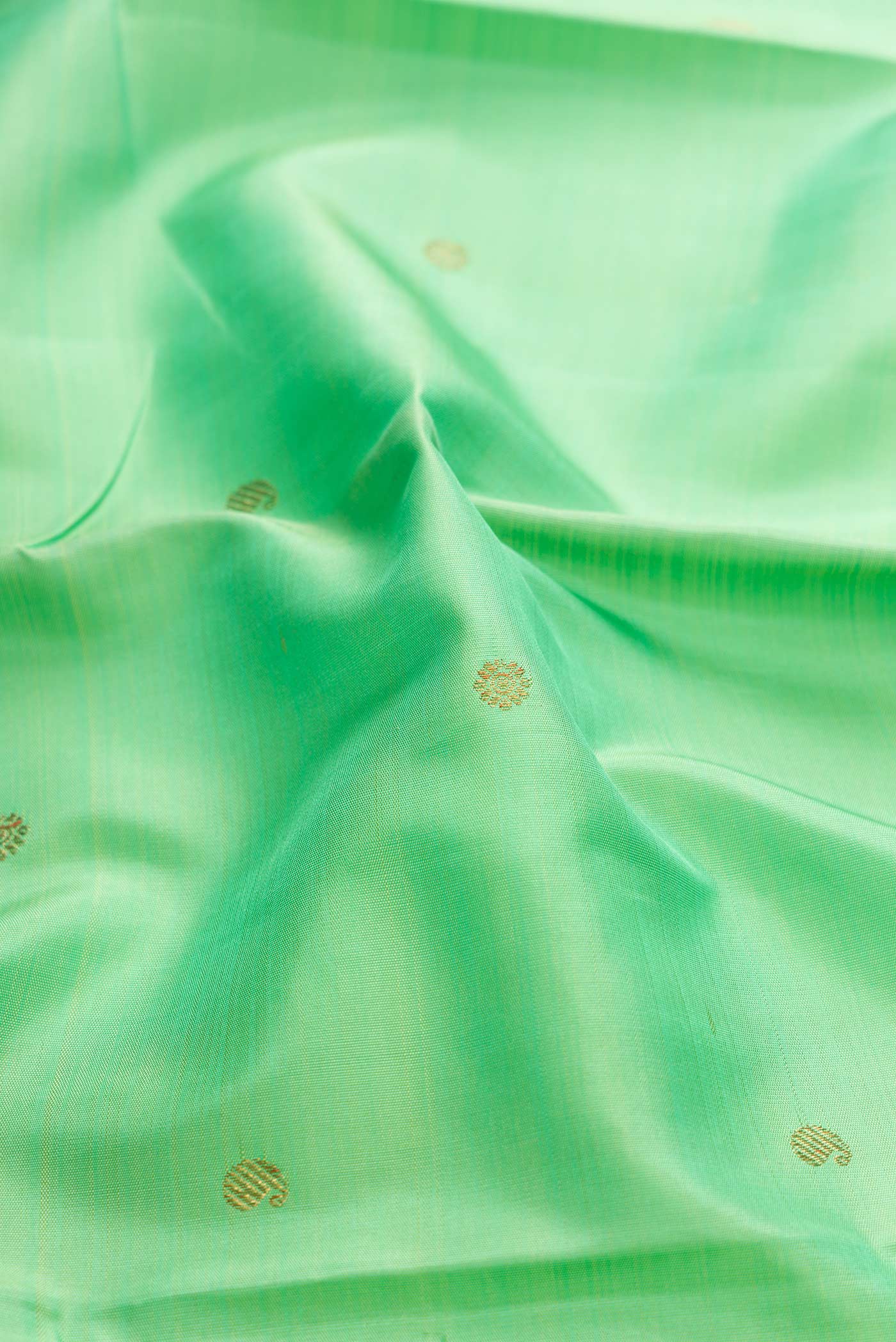 Sea Green Dual Tone Kanjivaram Silk Saree - Image 2