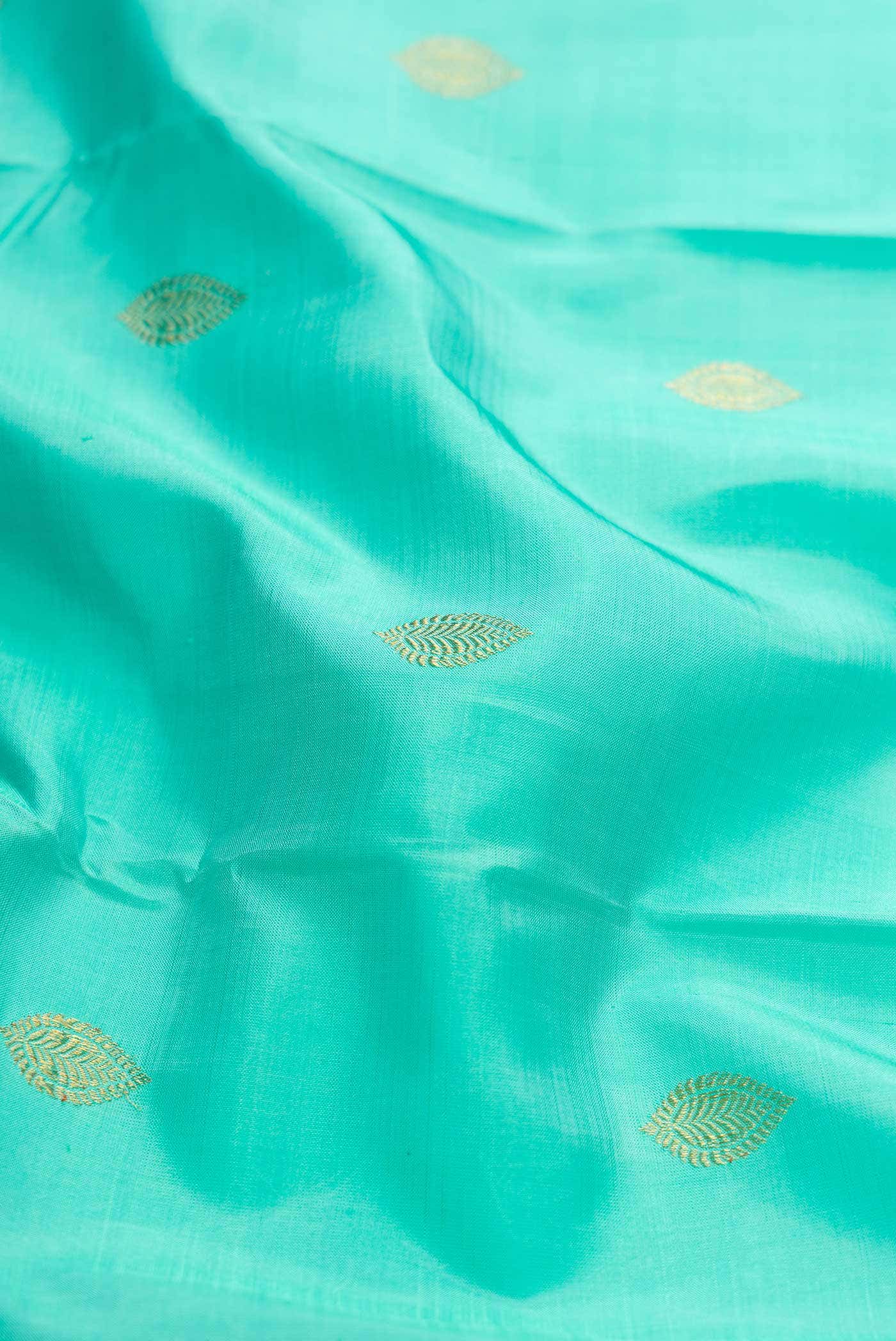 Sea Green Dual Tone Kanchipuram Silk Saree - Image 3