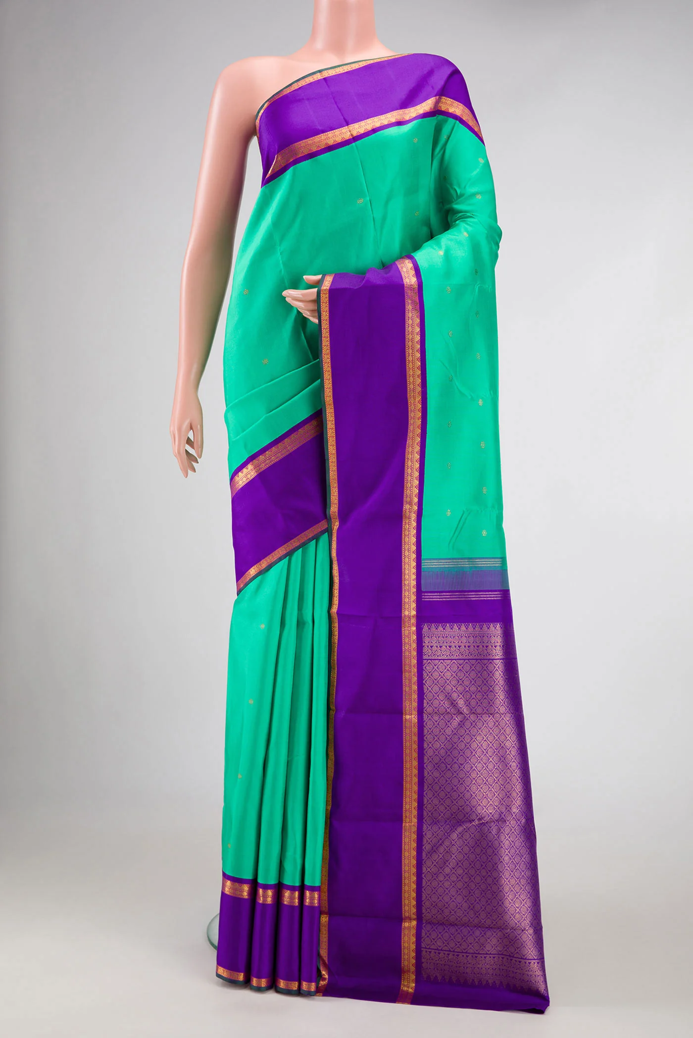 Sea Green Kanjivaram Silk Saree