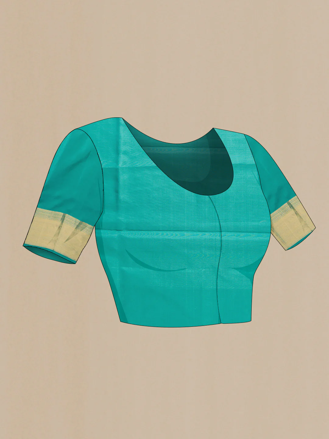 Sea Green Dual Tone Soft Silk Saree - Image 5