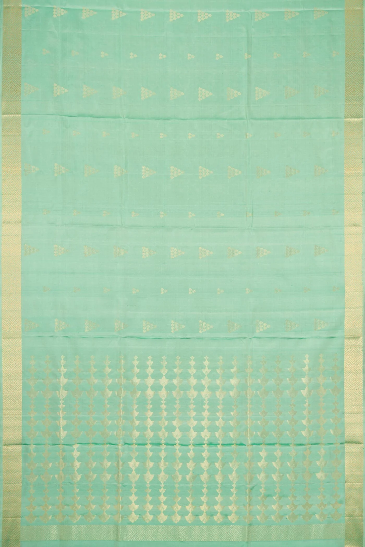 Sea Green Dual Tone Soft Silk Saree - Image 6
