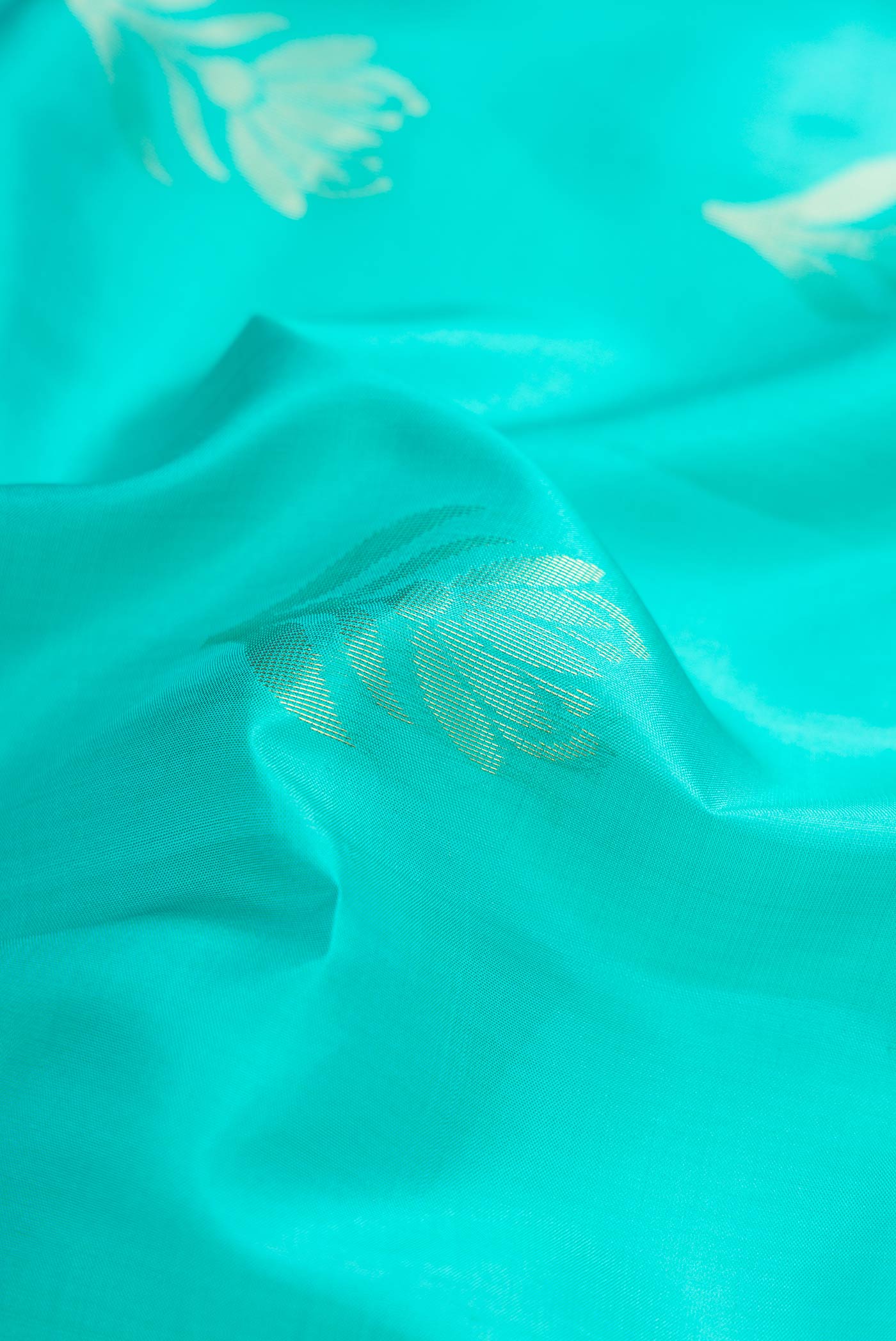 Turquoise Soft Silk Saree - Image 2