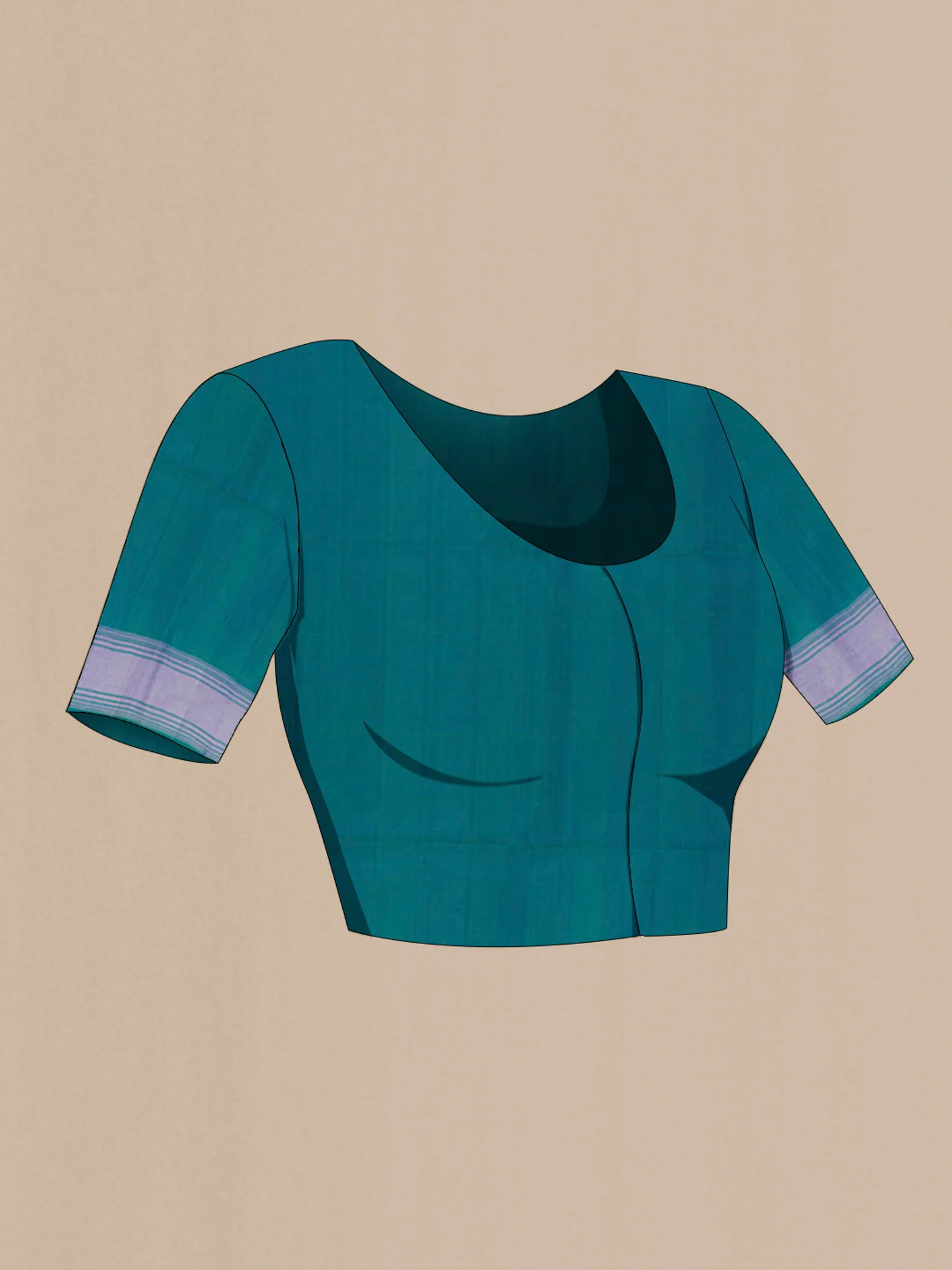 Teal Soft Silk Saree - Image 2