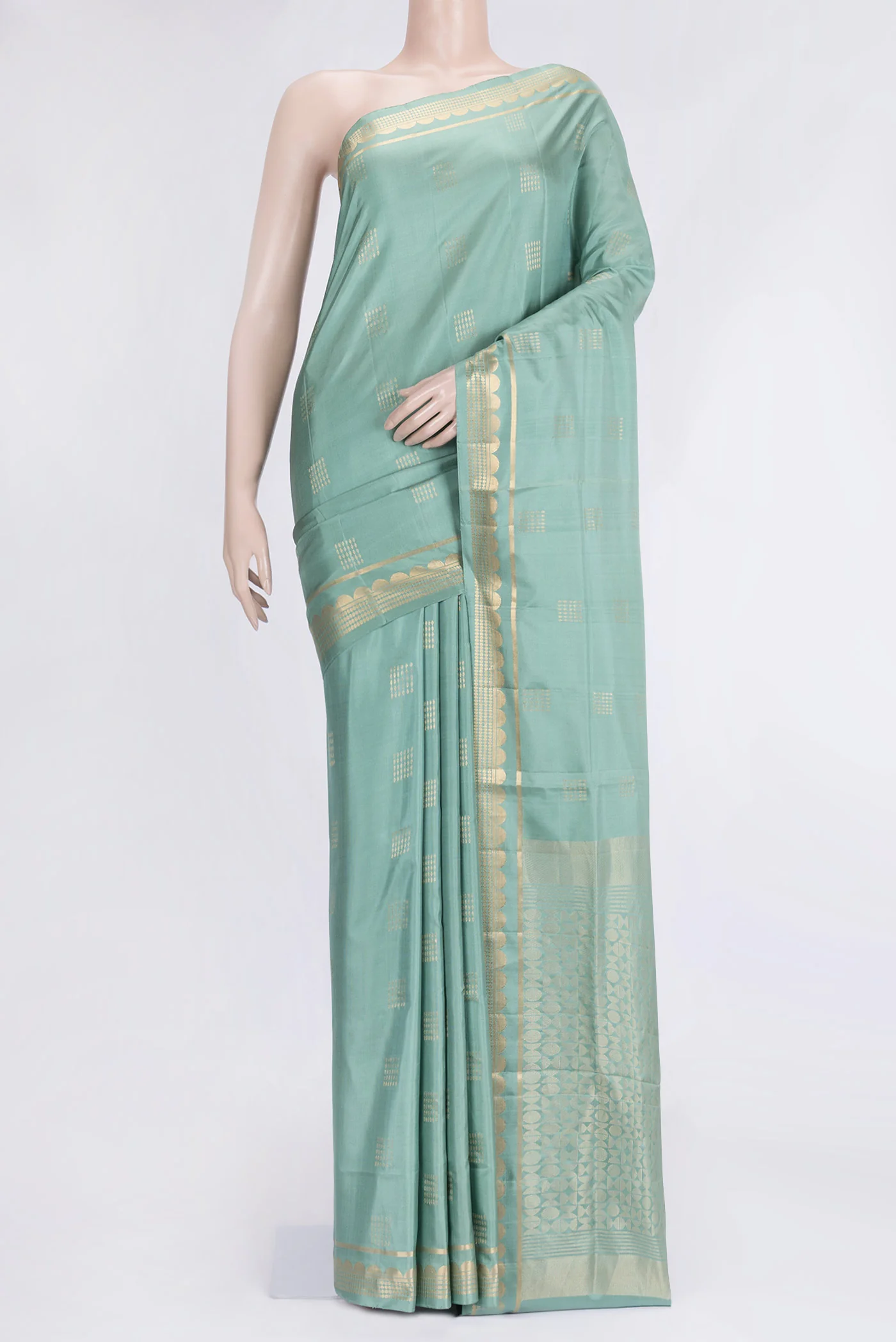 Blue Grey Soft Silk Saree
