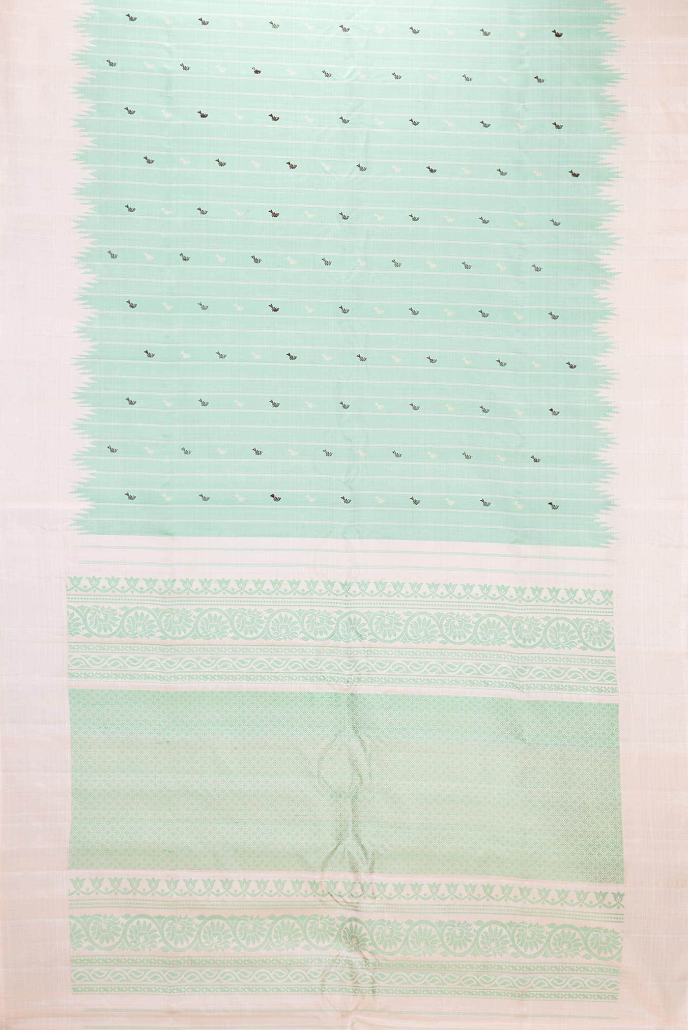 Sea Green Gadwal Silk Saree - Image 4