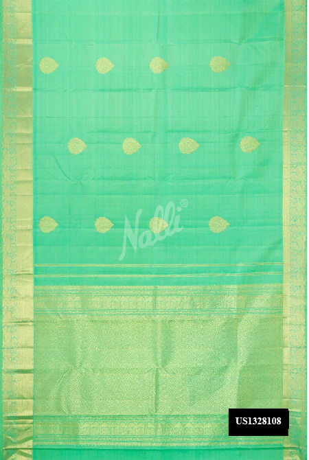 Sea Green Kanchipuram Silk Saree