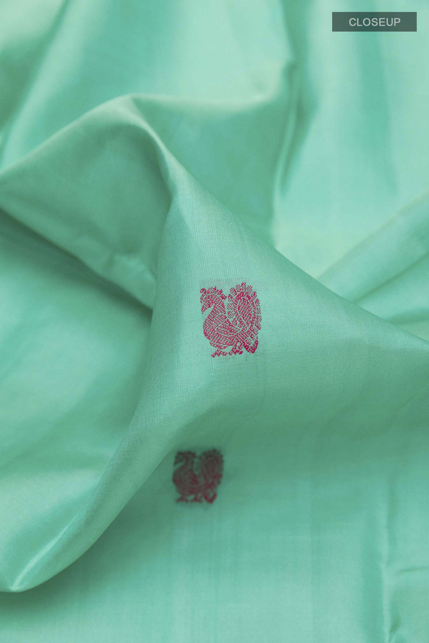 Sea Green Kanchipuram Silk Saree - Image 2