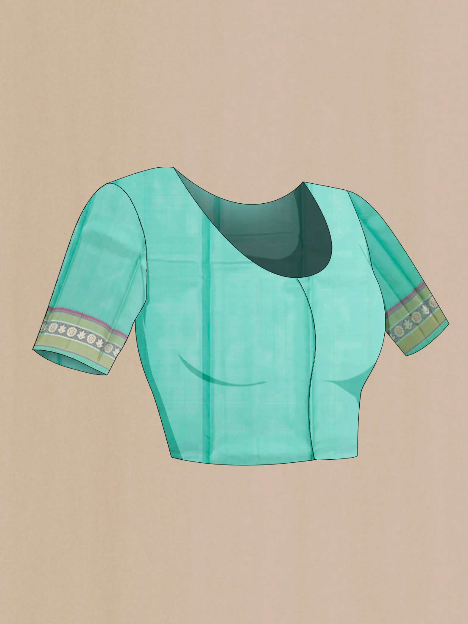 Sea Green Kanchipuram Silk Saree - Image 5