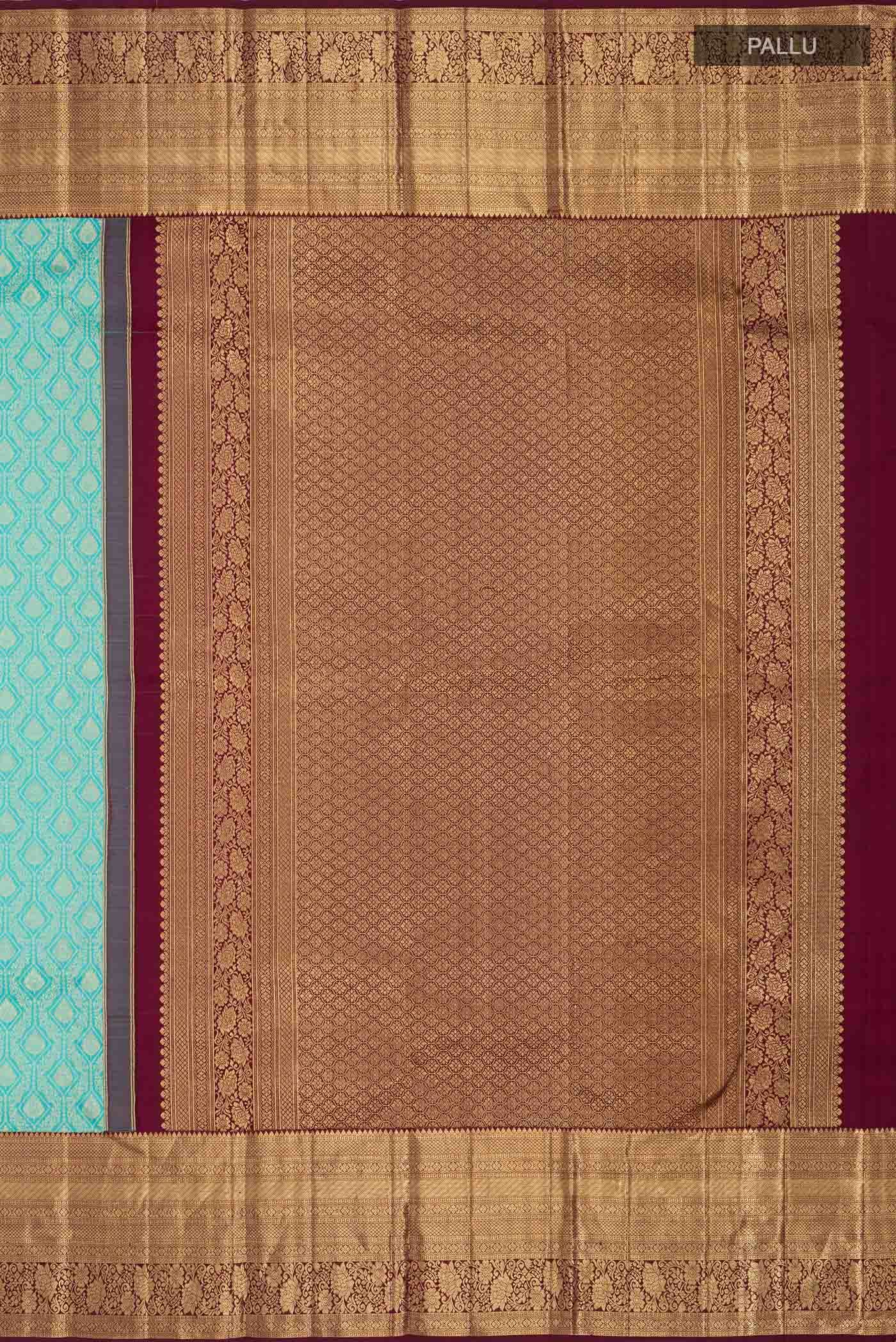 Sea Green Kanchipuram Silk Saree - Image 5