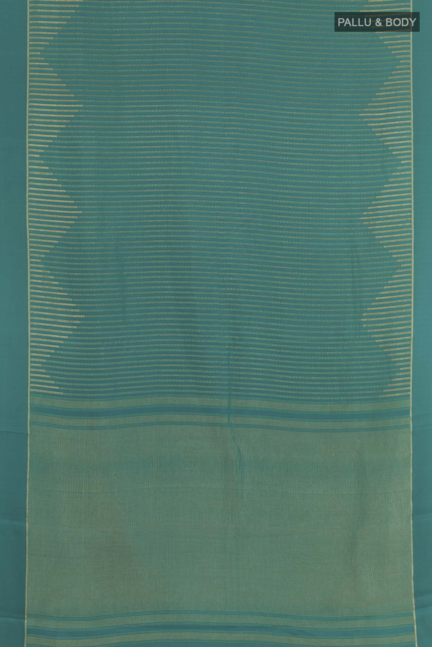 Blue Mysore Crepe Saree - Image 3