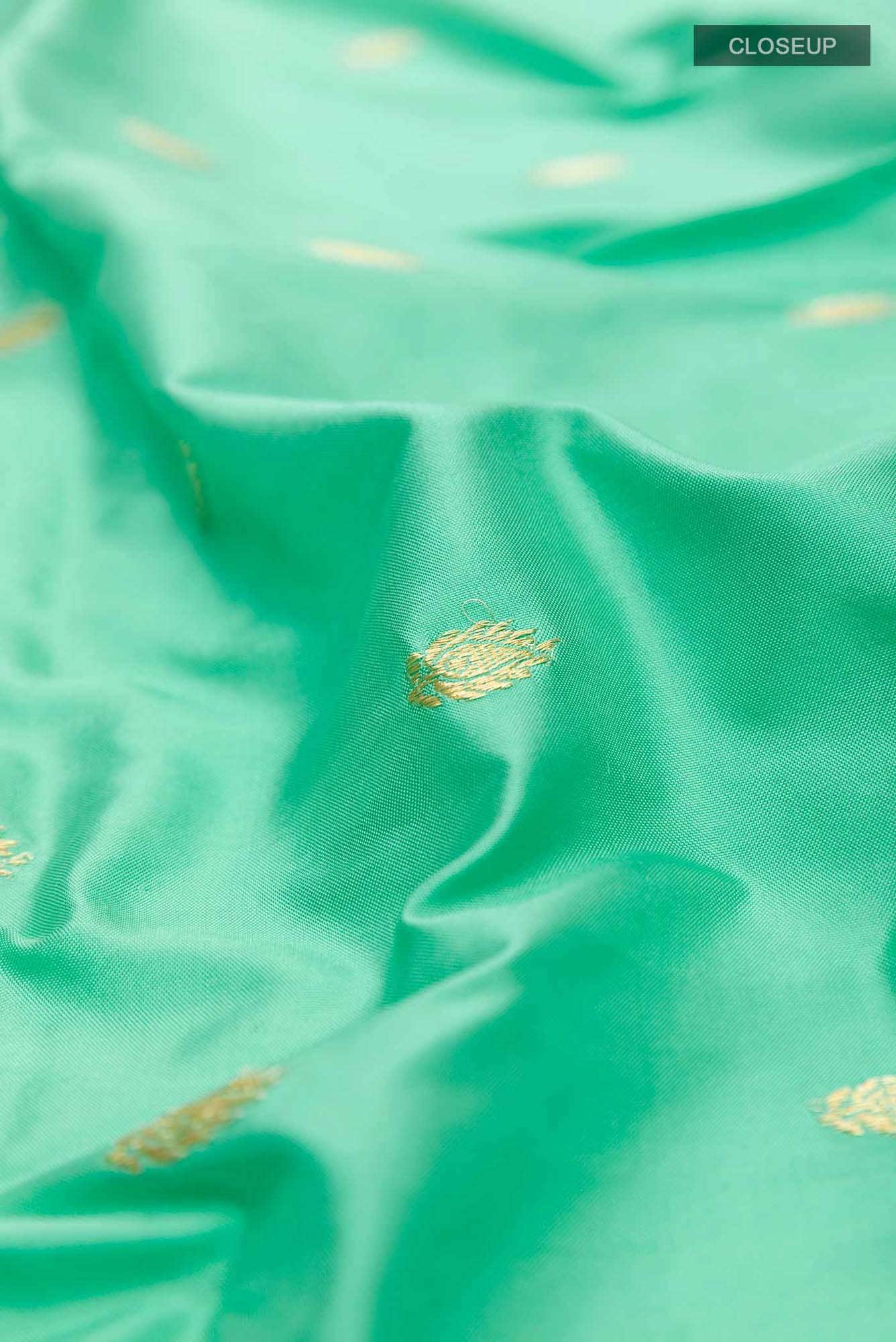 Sea Green Paithani Silk Saree - Image 3