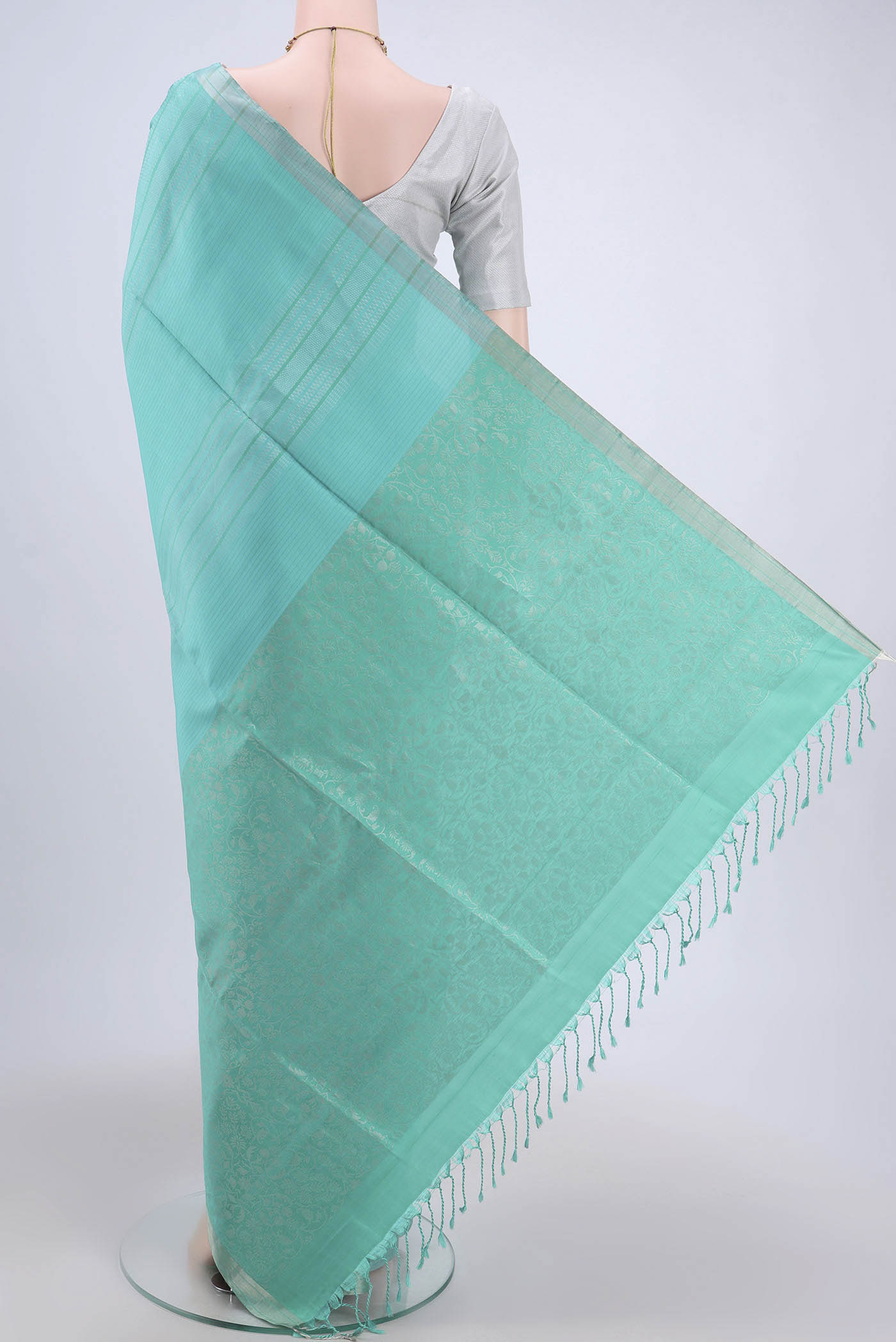 Light Blue Soft Silk Saree - Image 3