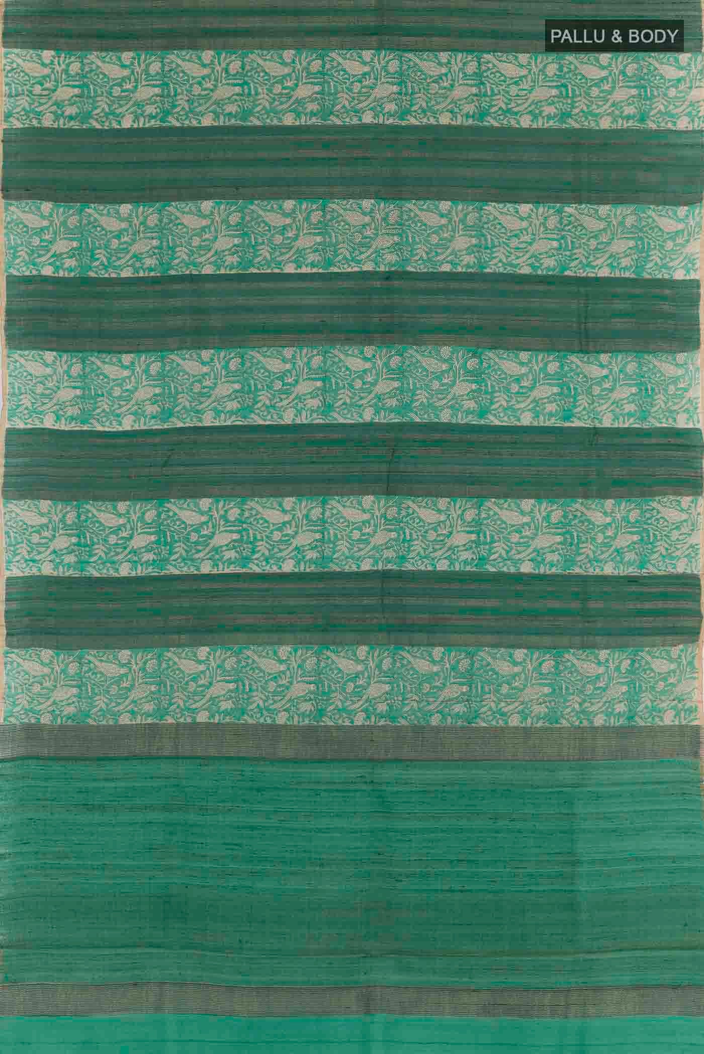 Sea Green Tussar Saree - Image 3