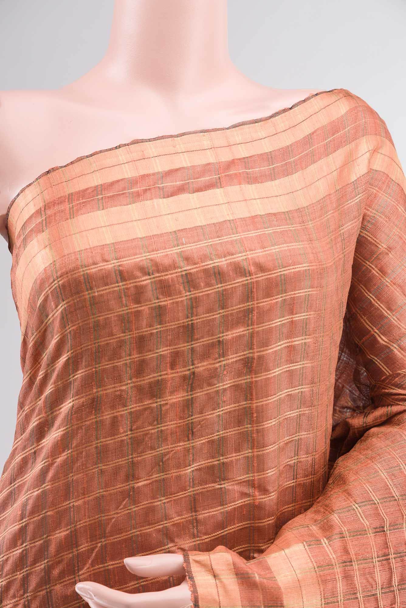 Shruthi-Rust Bhagalpuri Tussar Silk Saree - Image 2