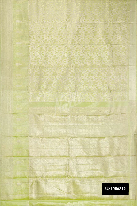 Silver Dual Tone Kanchipuram Tissue Silk Saree