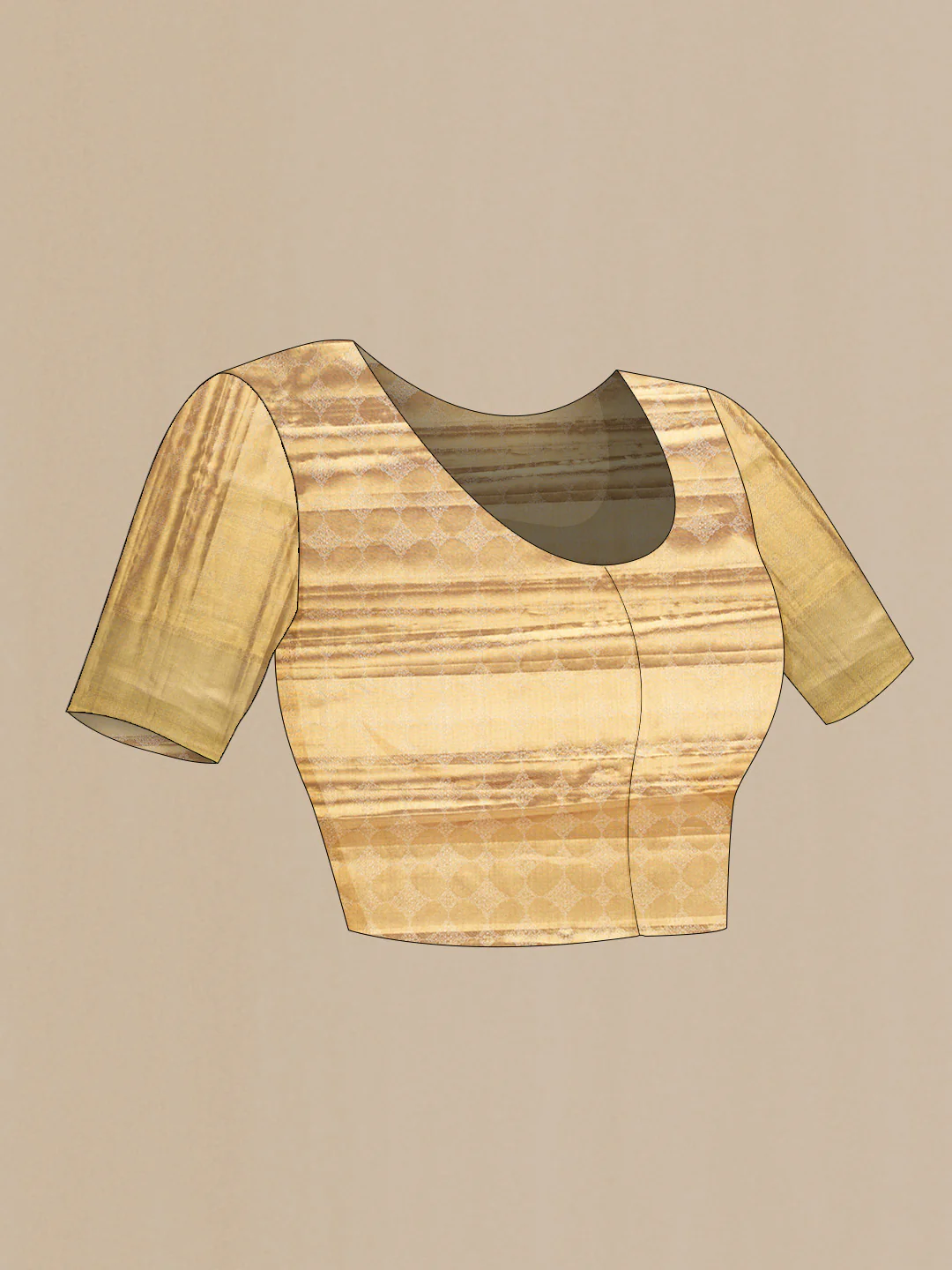 Silver Dual Tone Kanjivaram Tissue Silk Saree - Image 5