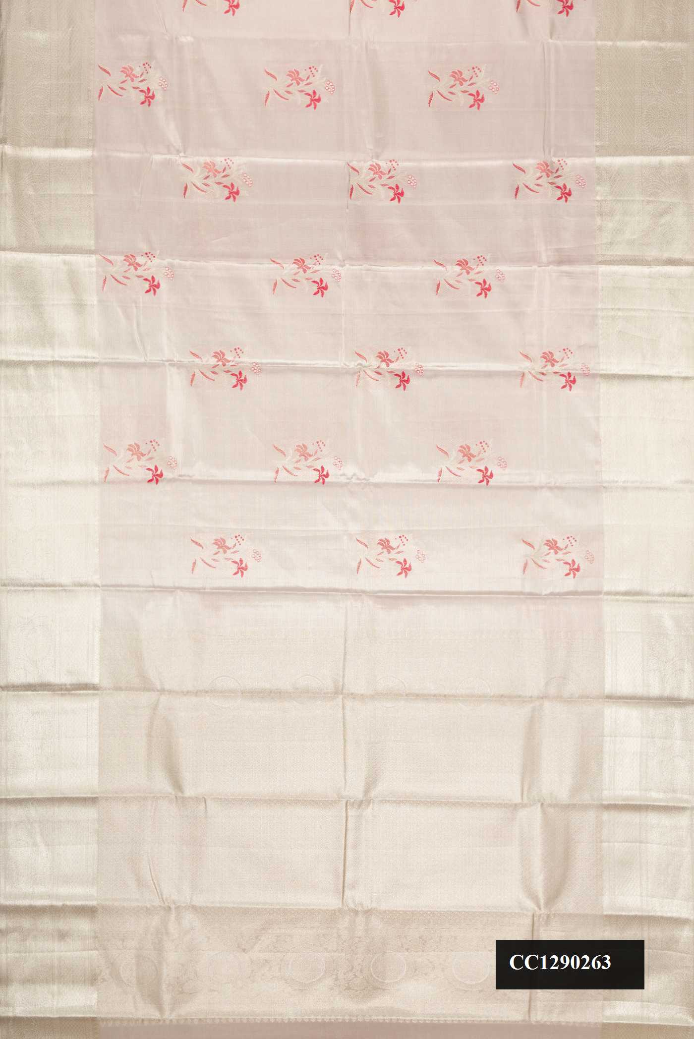 Silver Dual Tone Kanchipuram Tissue Silk Saree