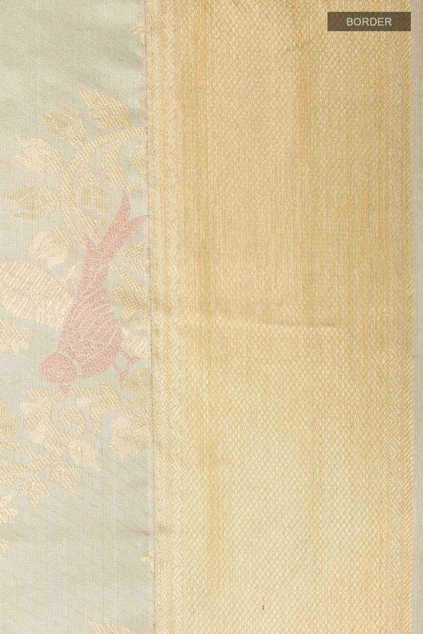 Silver Kanchipuram Tissue Silk Saree - Image 3