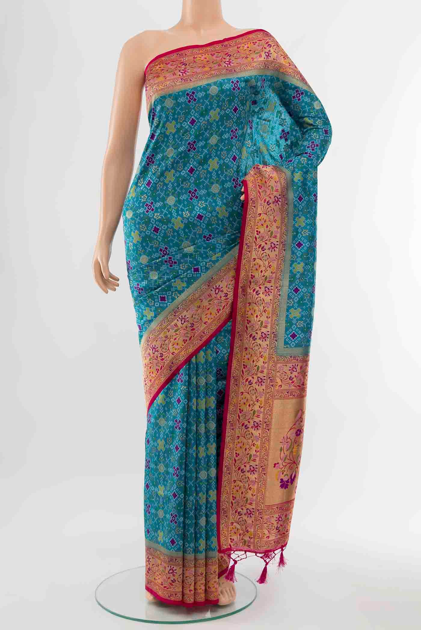 Sky Blue Art Silk Saree