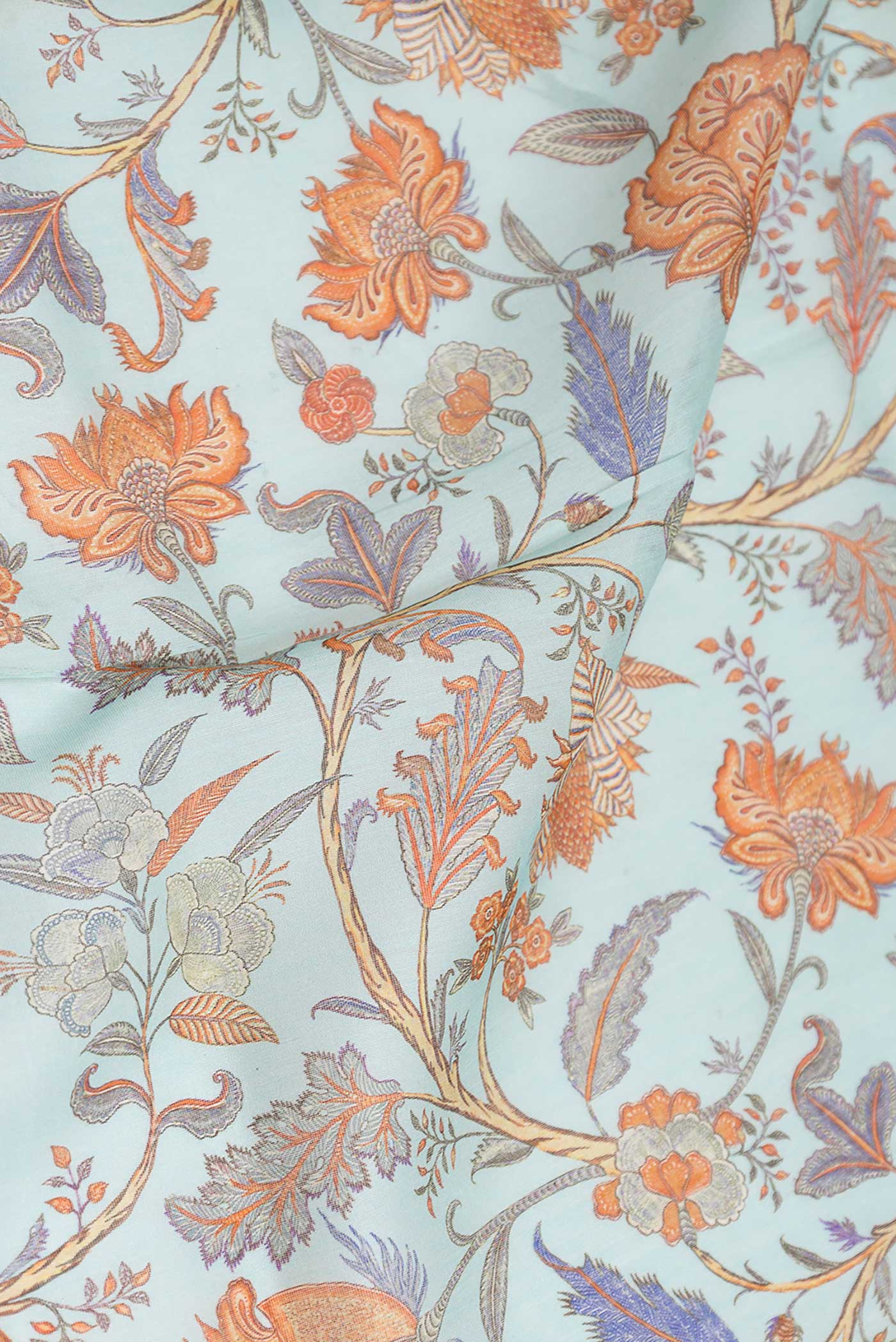 Sky Blue Dual Tone Chanderi Silk Saree - Image 2