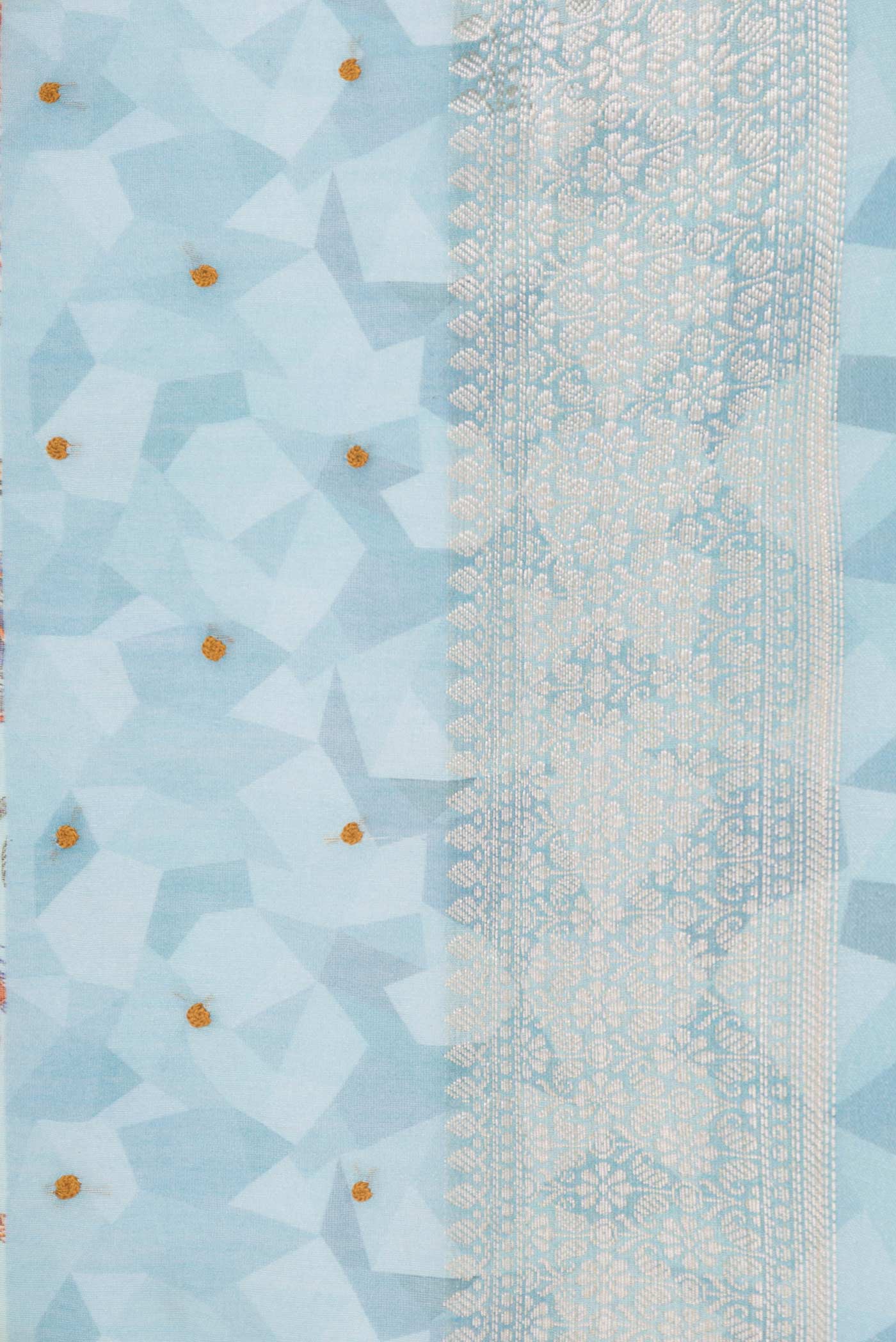 Sky Blue Dual Tone Chanderi Silk Saree - Image 3