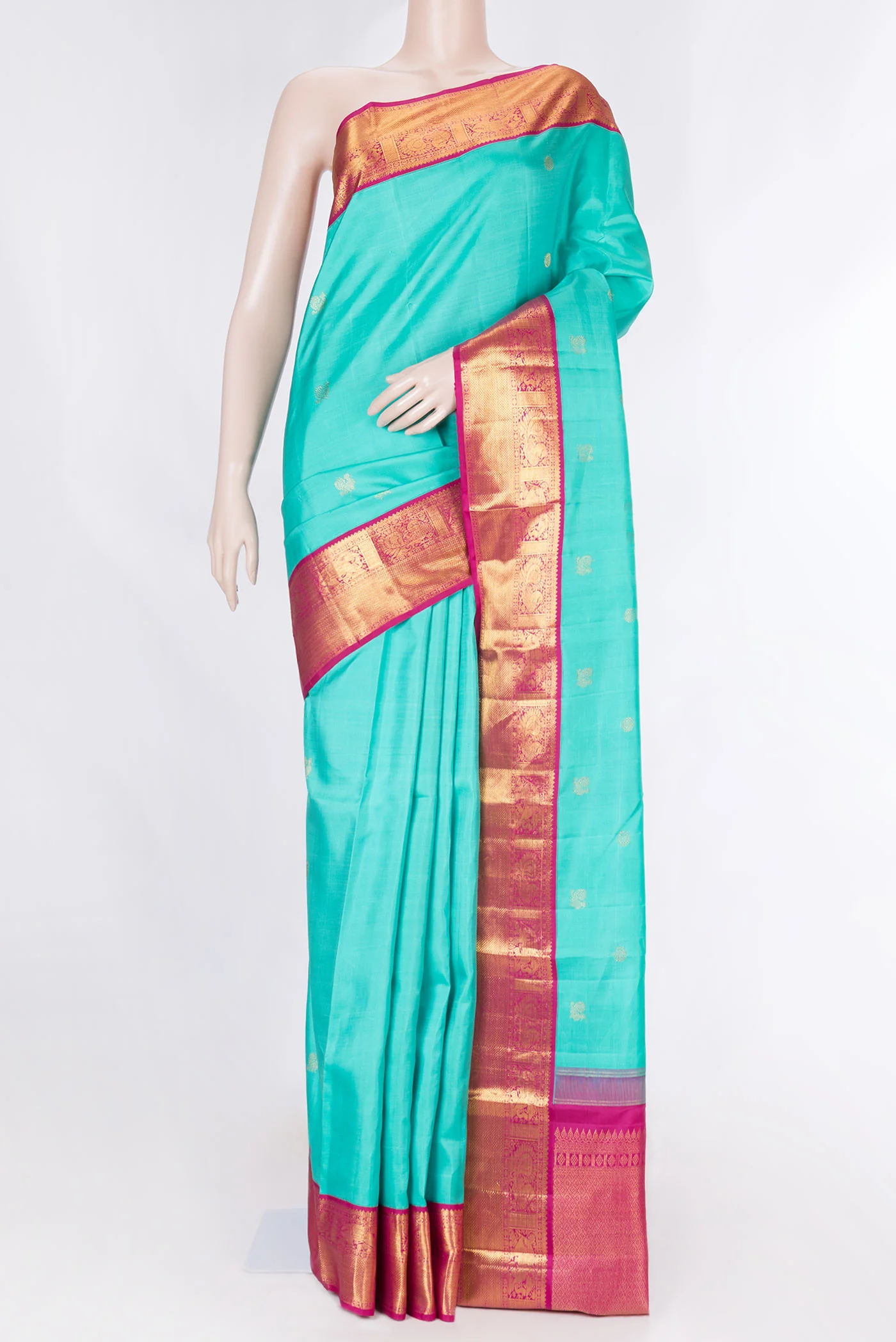Sky Blue Dual Tone Kanjivaram Saree